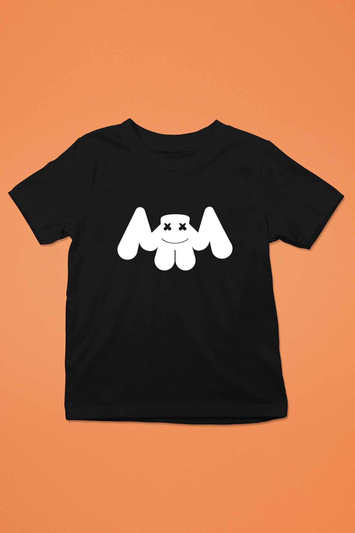 Marshmello Baskılı Siyah Unisex Çocuk Tişört