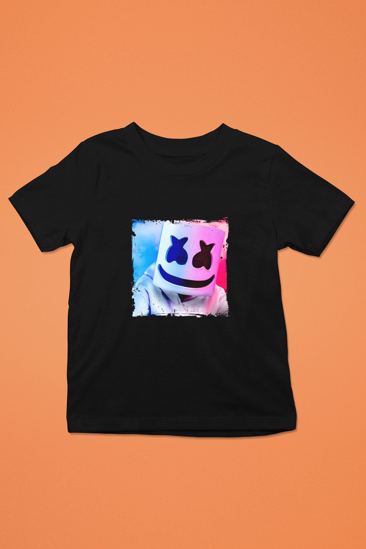 Marshmello Baskılı Unisex Siyah Çocuk Tişört