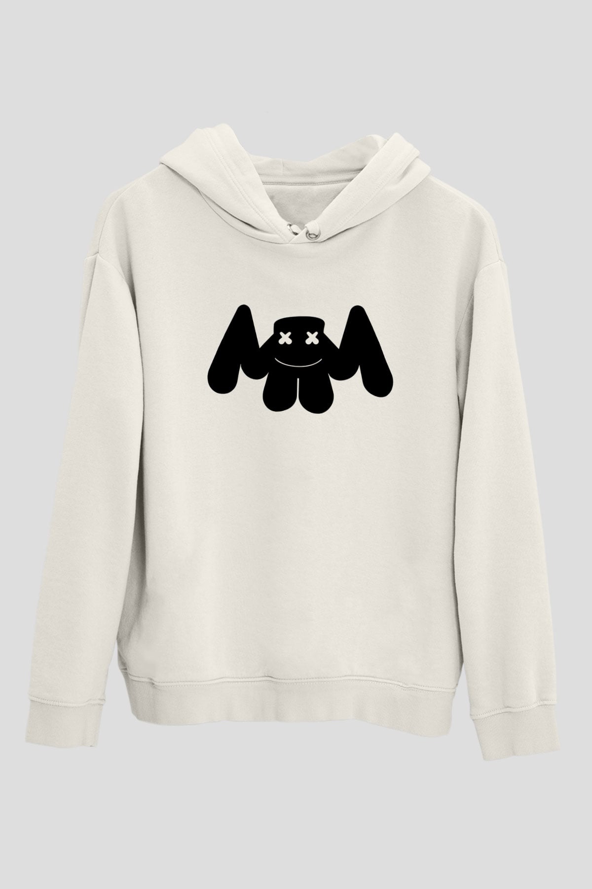 Marshmello Beyaz Unisex Kapşonlu Sweatshirt