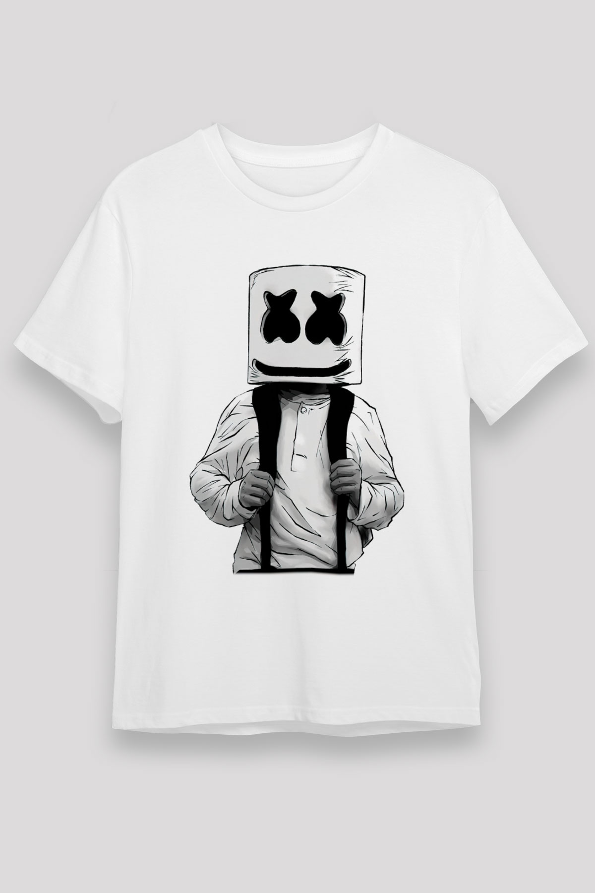 Marshmello Beyaz Unisex Tişört T-Shirt - TişörtFabrikası