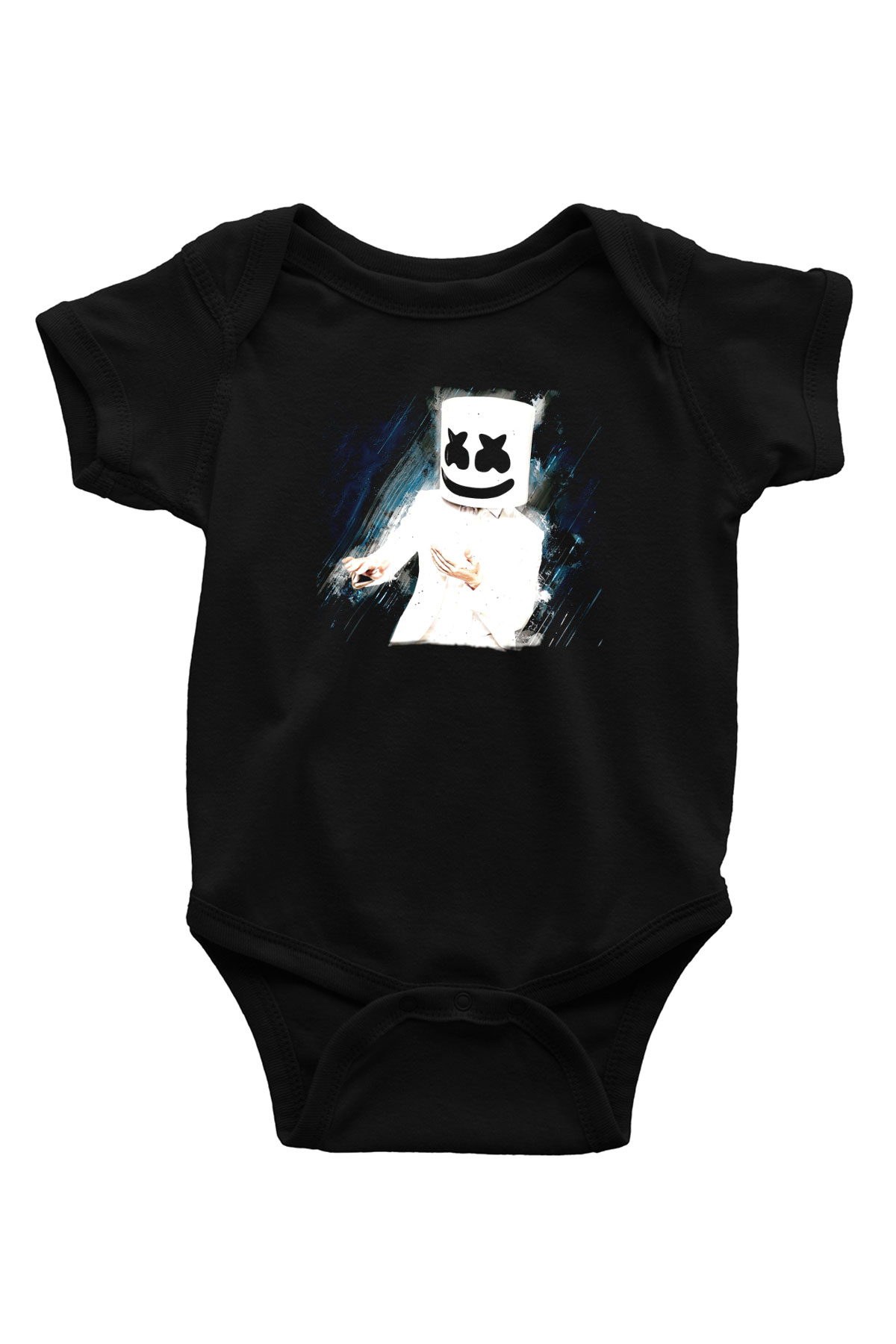 Marshmello Siyah Bebek Body - Zıbın