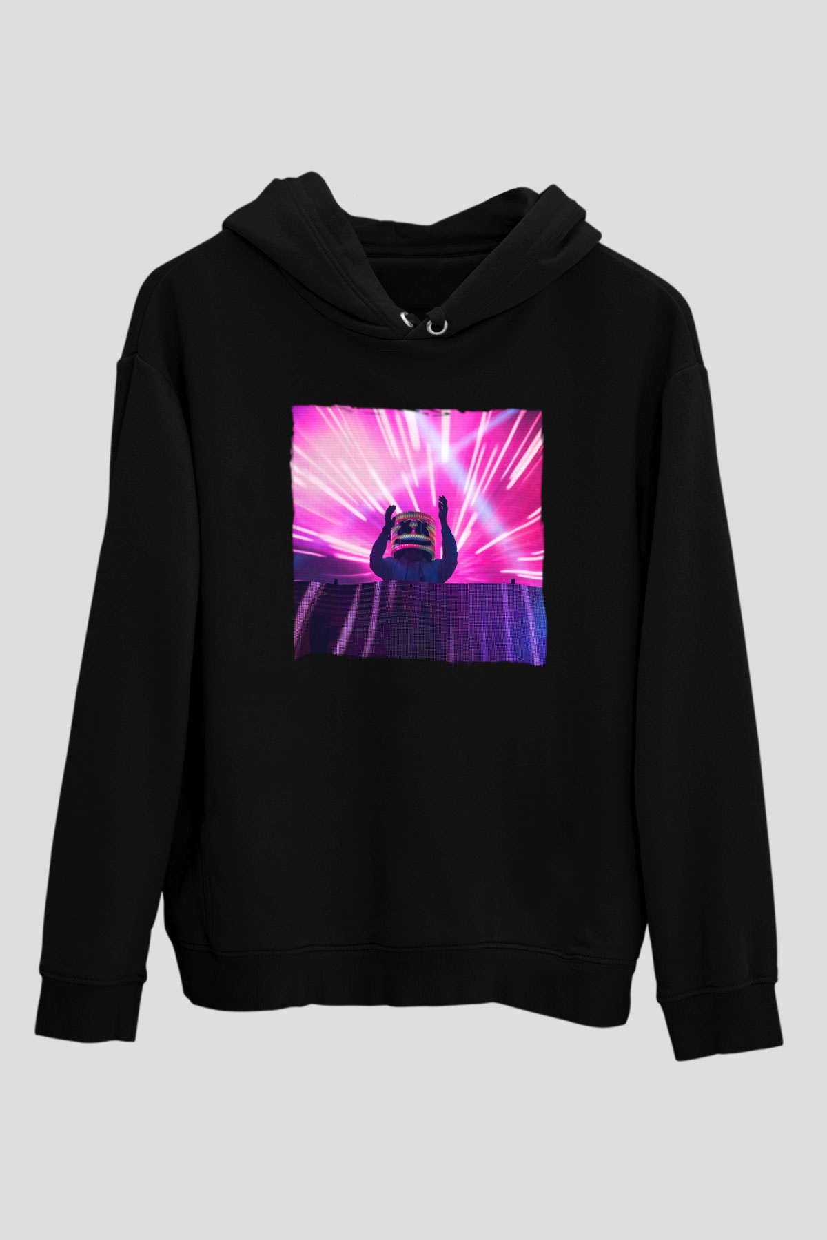 Marshmello Siyah Unisex Kapüşonlu Sweatshirt