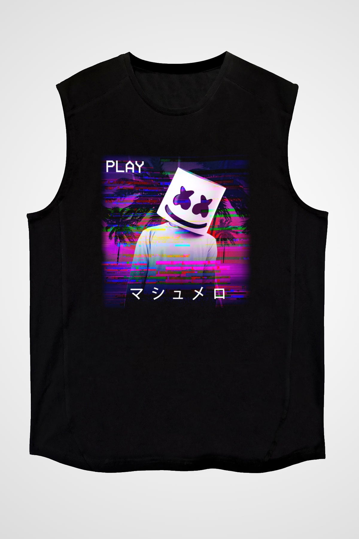 Marshmello Siyah Unisex Kolsuz Tişört