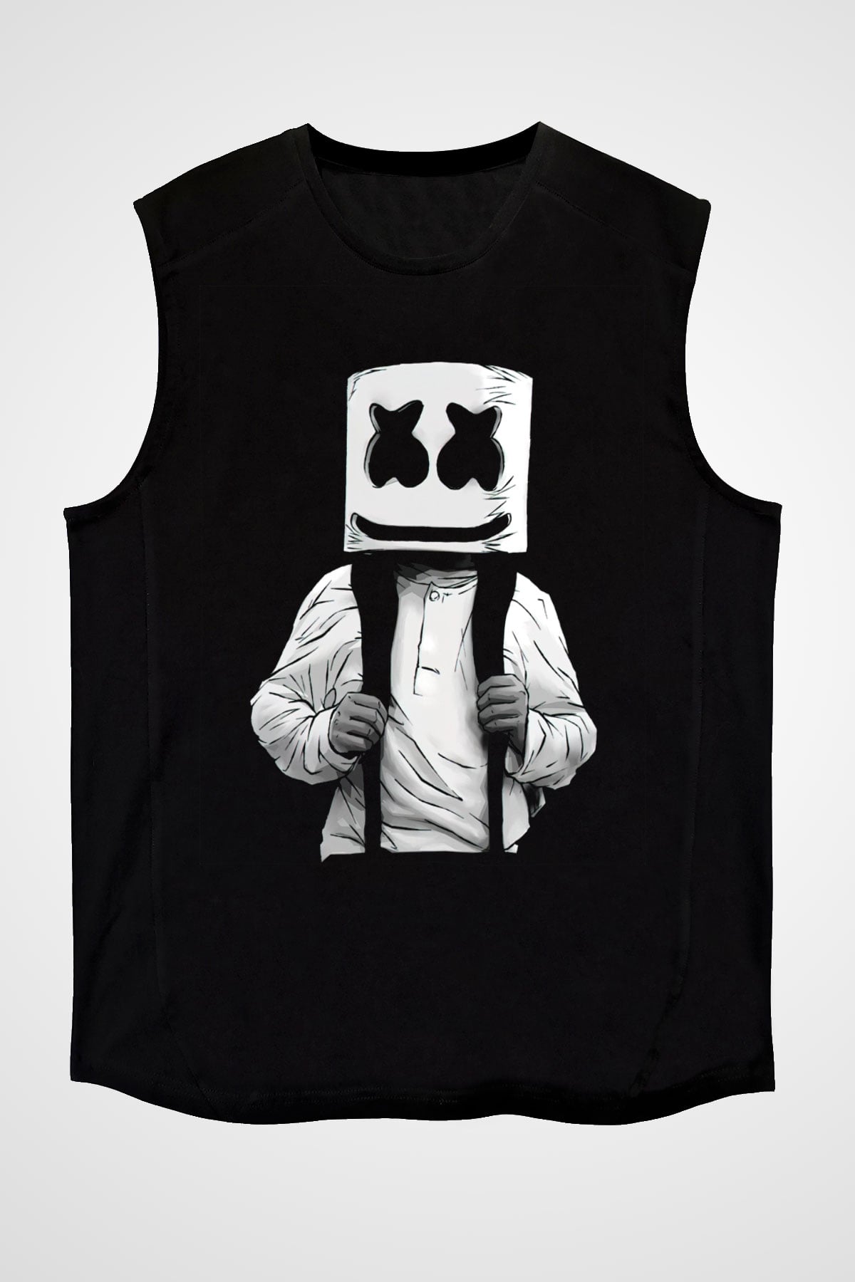 Marshmello Siyah Unisex Kolsuz Tişört