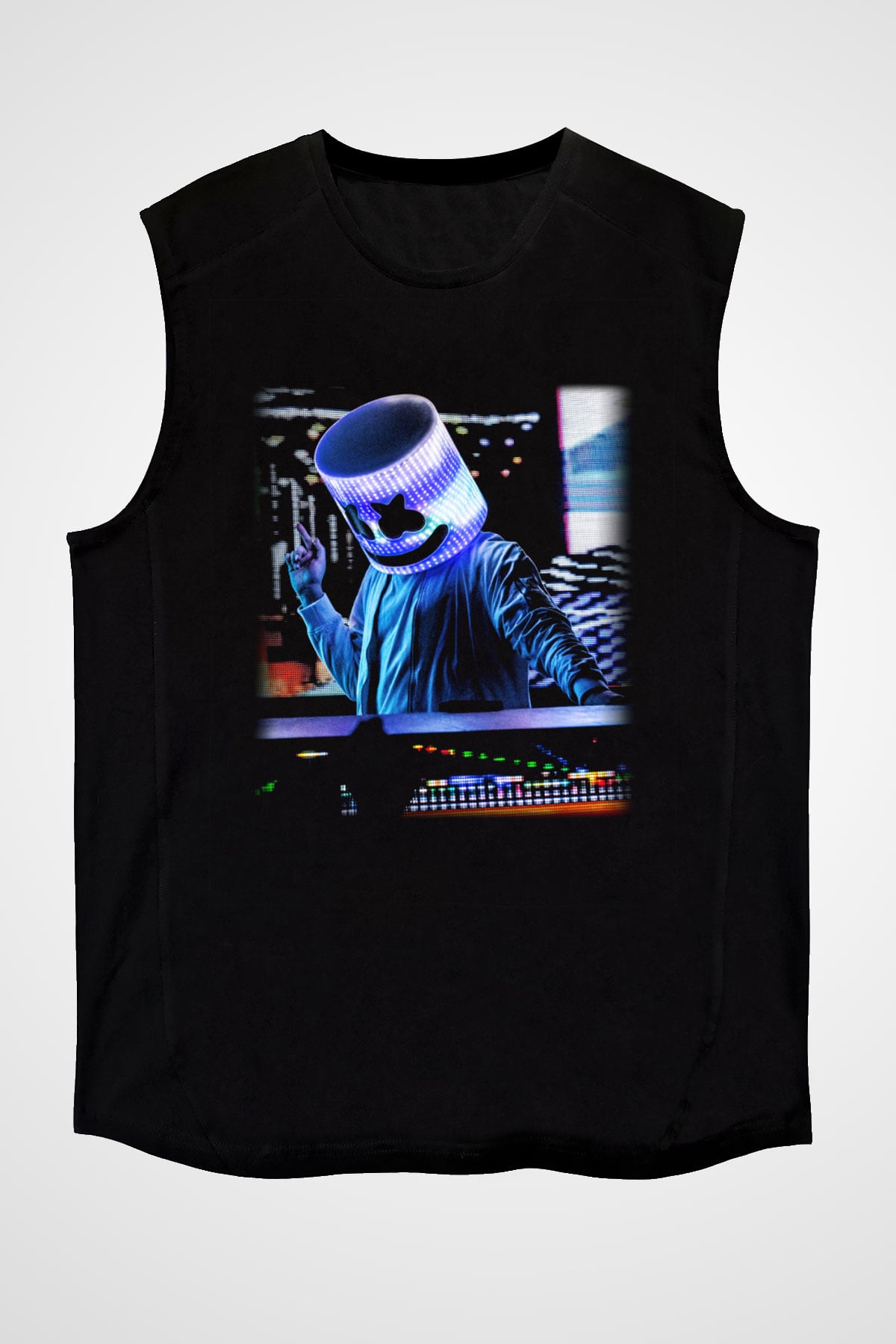 Marshmello Siyah Unisex Kolsuz Tişört