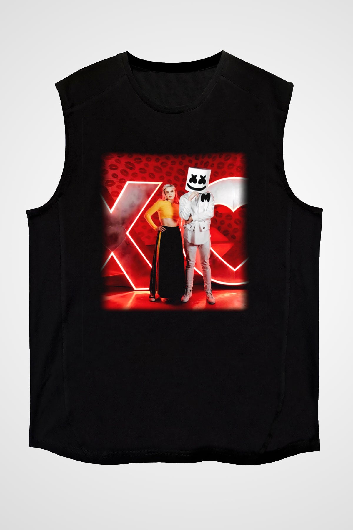 Marshmello Siyah Unisex Kolsuz Tişört