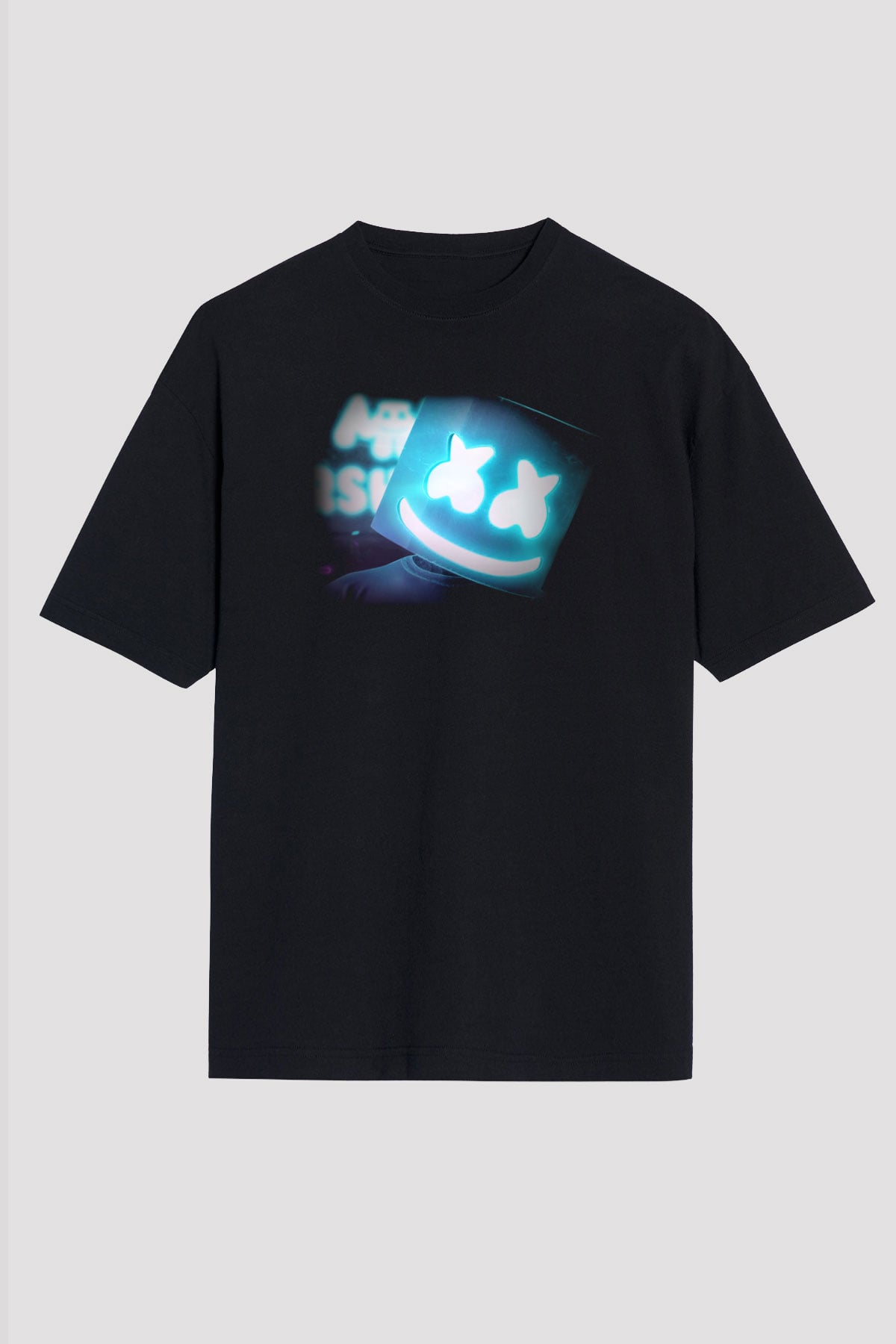 Marshmello Siyah Unisex Oversize Tişört T-Shirt