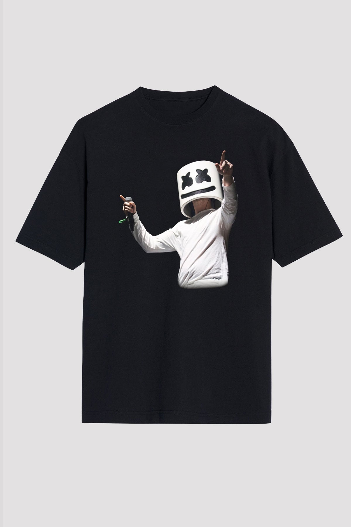 Marshmello Siyah Unisex Oversize Tişört T-Shirt