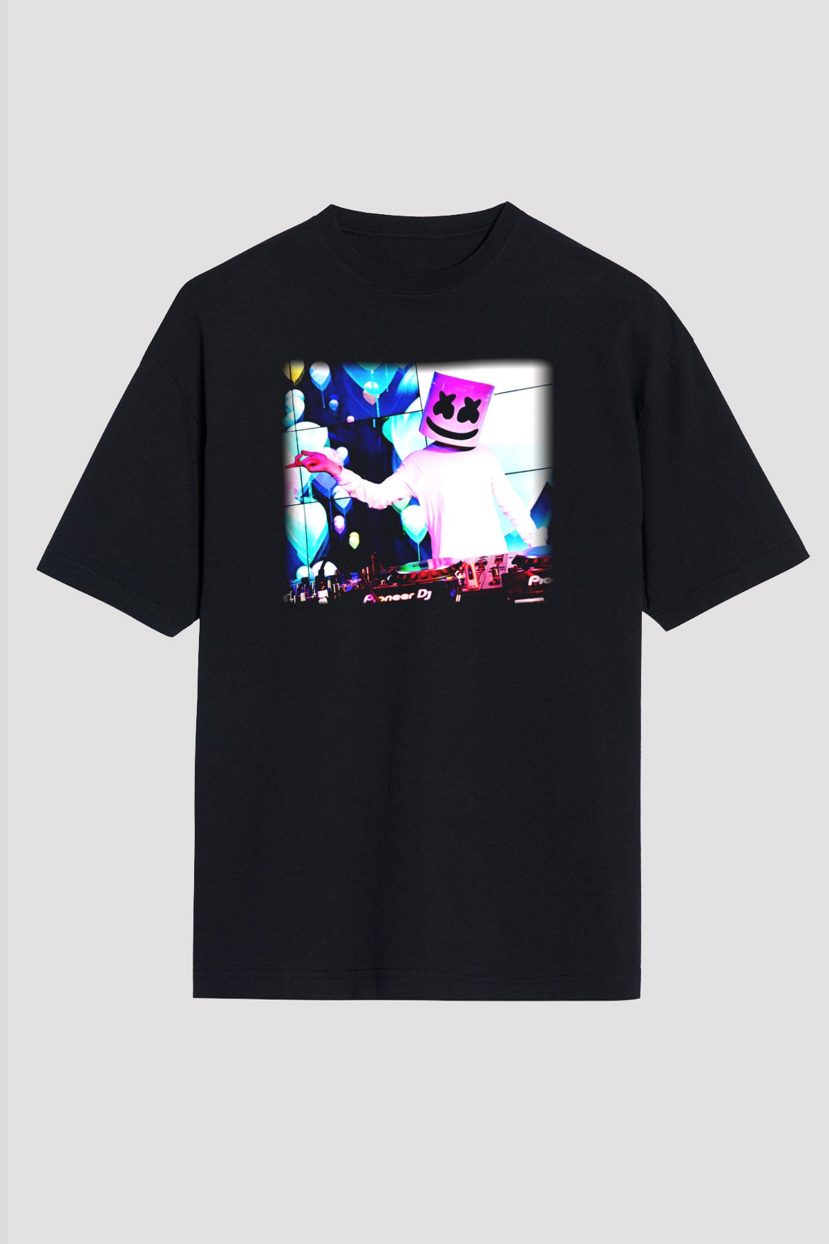 Marshmello Siyah Unisex Oversize Tişört T-Shirt