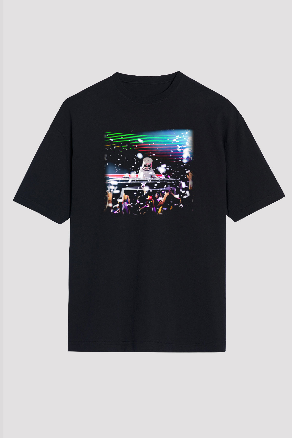 Marshmello Siyah Unisex Oversize Tişört T-Shirt