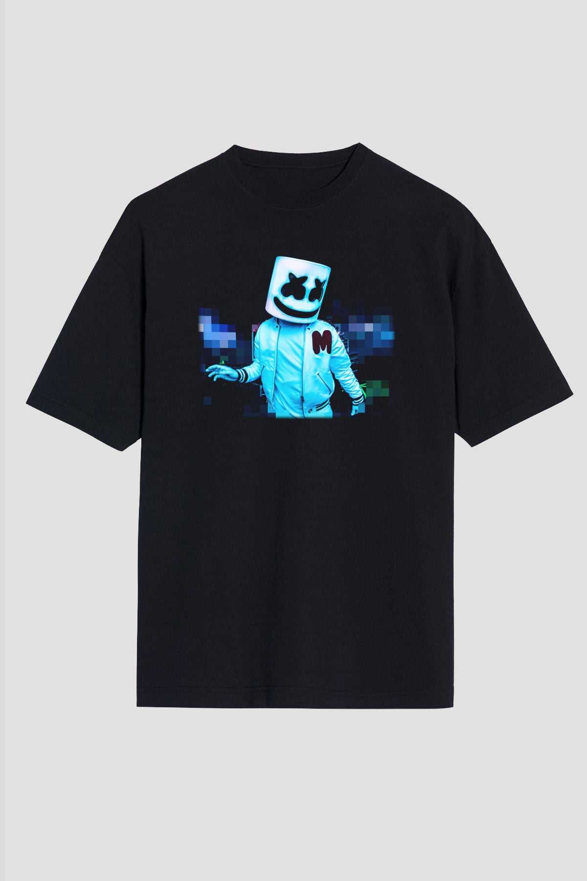 Marshmello Siyah Unisex Oversize Tişört T-Shirt