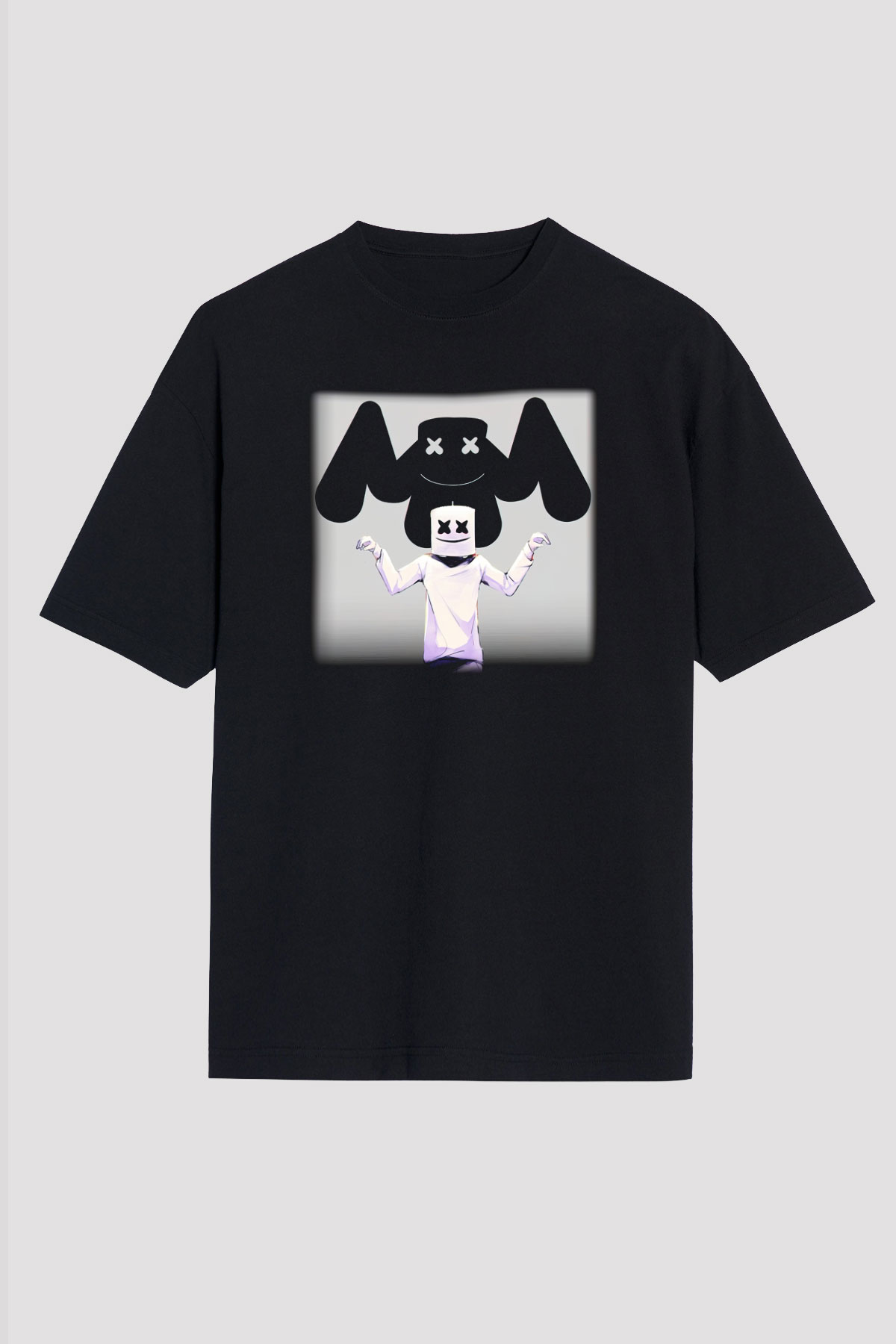 Marshmello Siyah Unisex Oversize Tişört T-Shirt