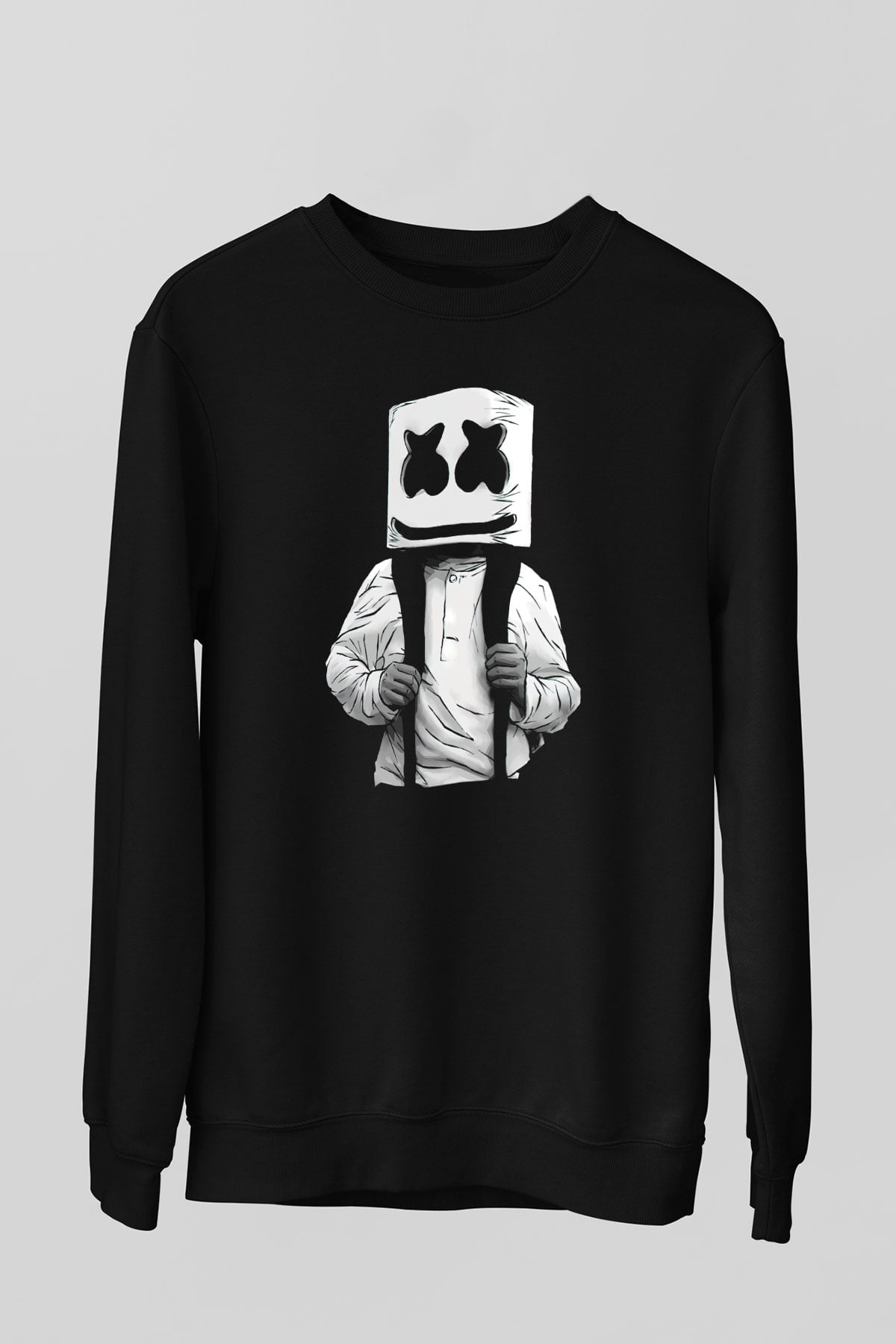 Marshmello Siyah Unisex Sweatshirt