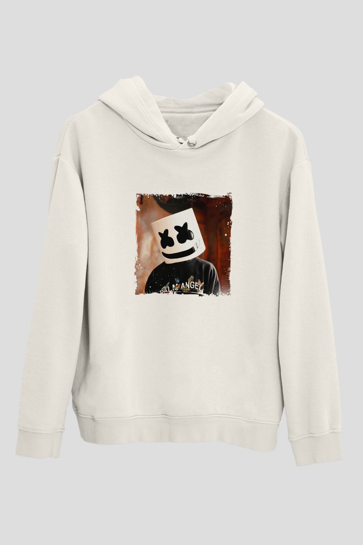 MarshmelloBaskılı Beyaz Hoodie