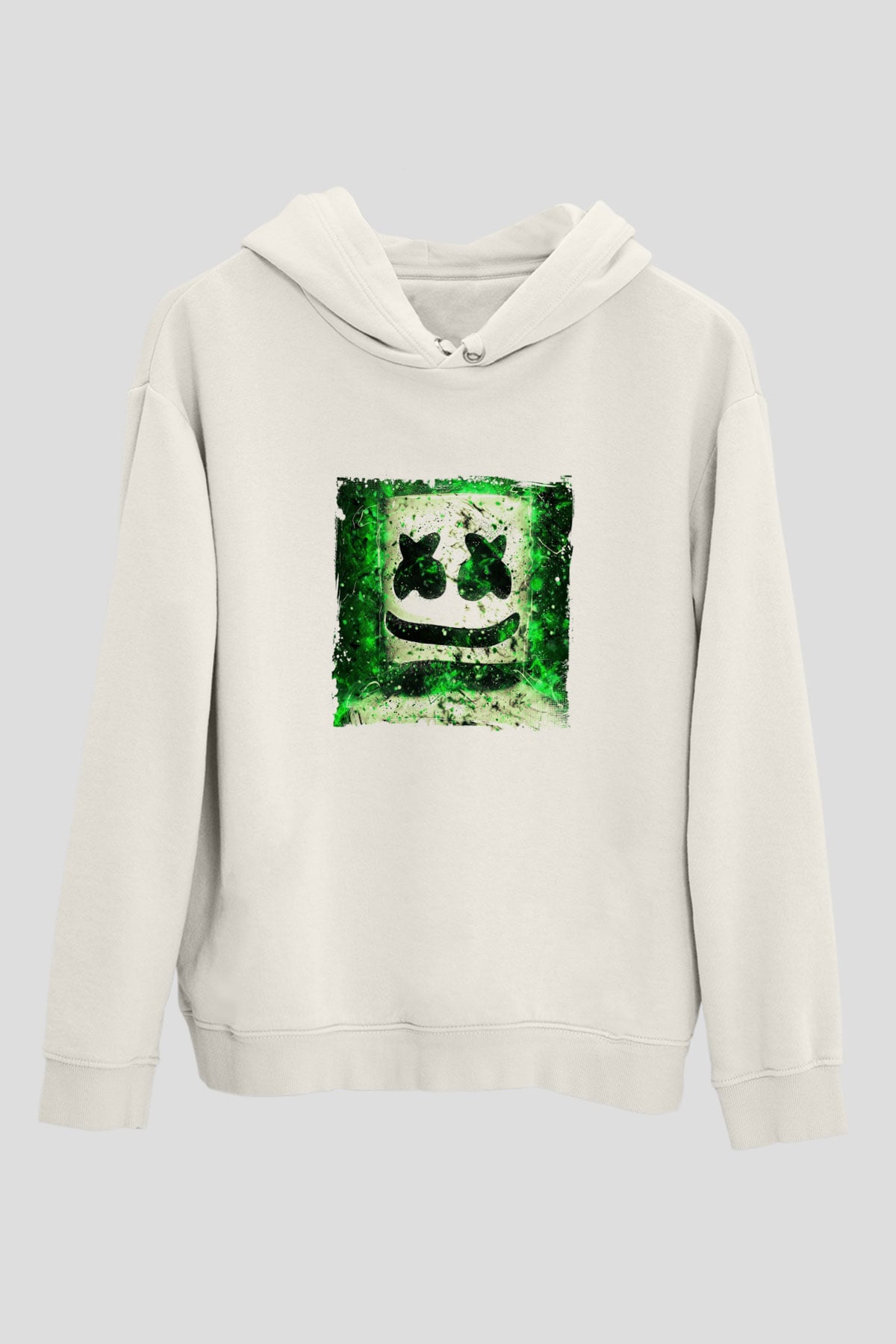 MarshmelloBaskılı Beyaz Hoodie