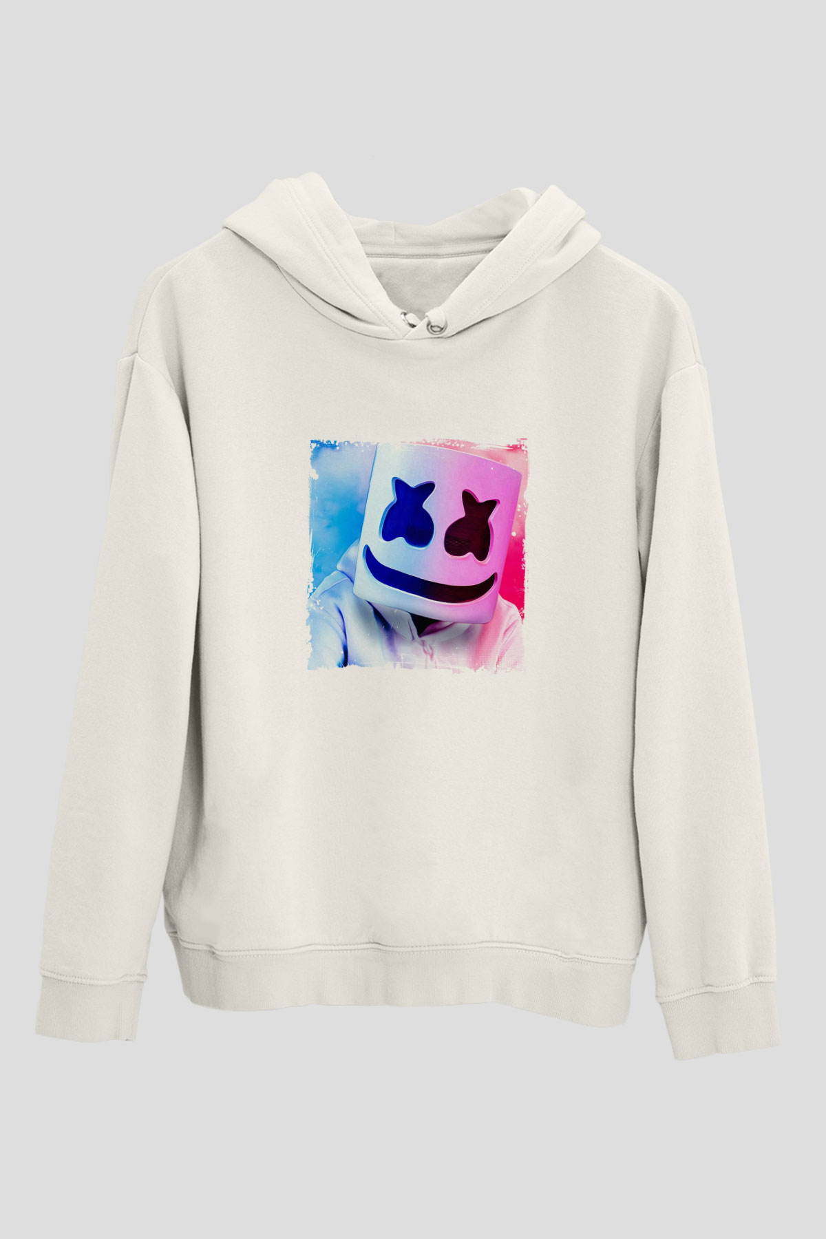 MarshmelloBaskılı Beyaz Hoodie