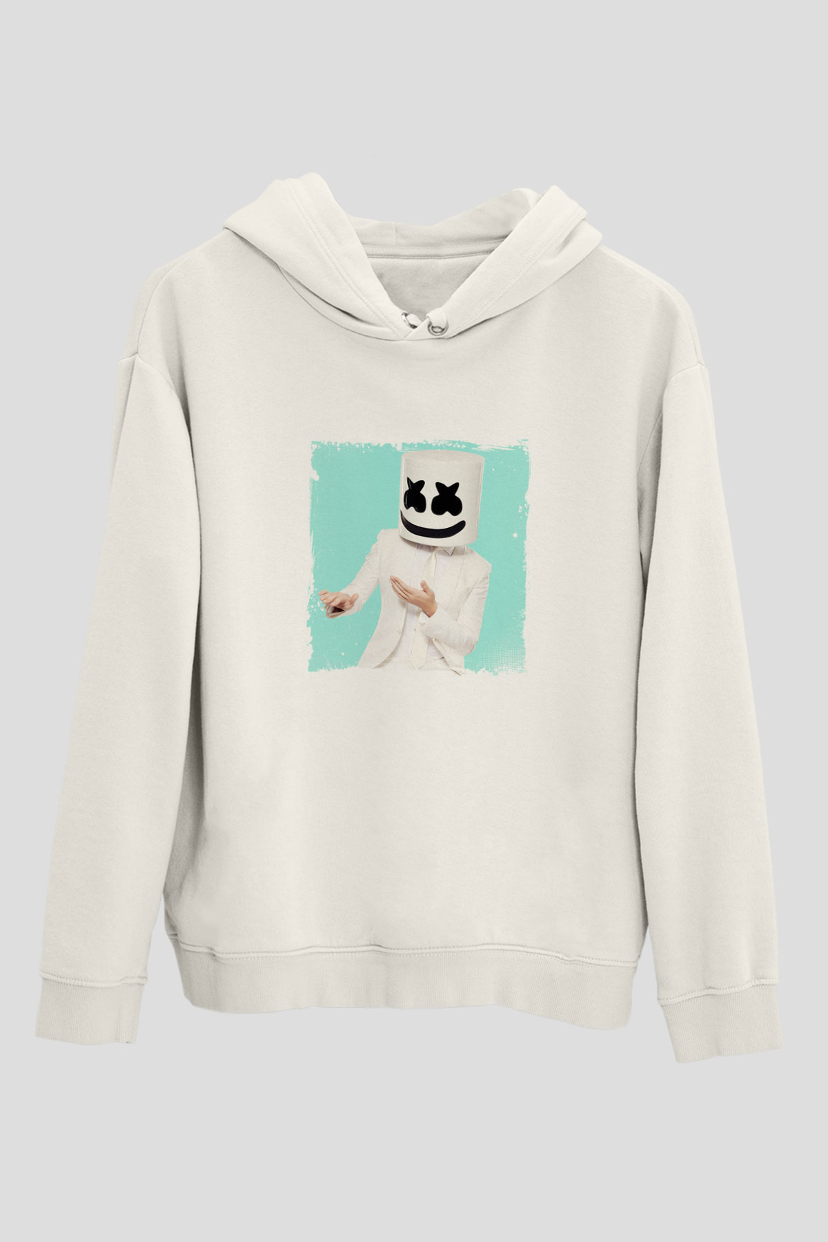 MarshmelloBaskılı Beyaz Hoodie