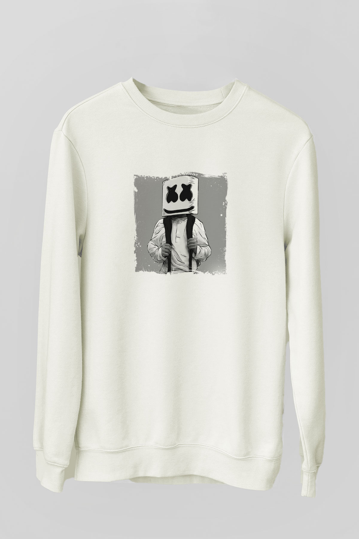 MarshmelloBaskılı Beyaz Sweatshirt