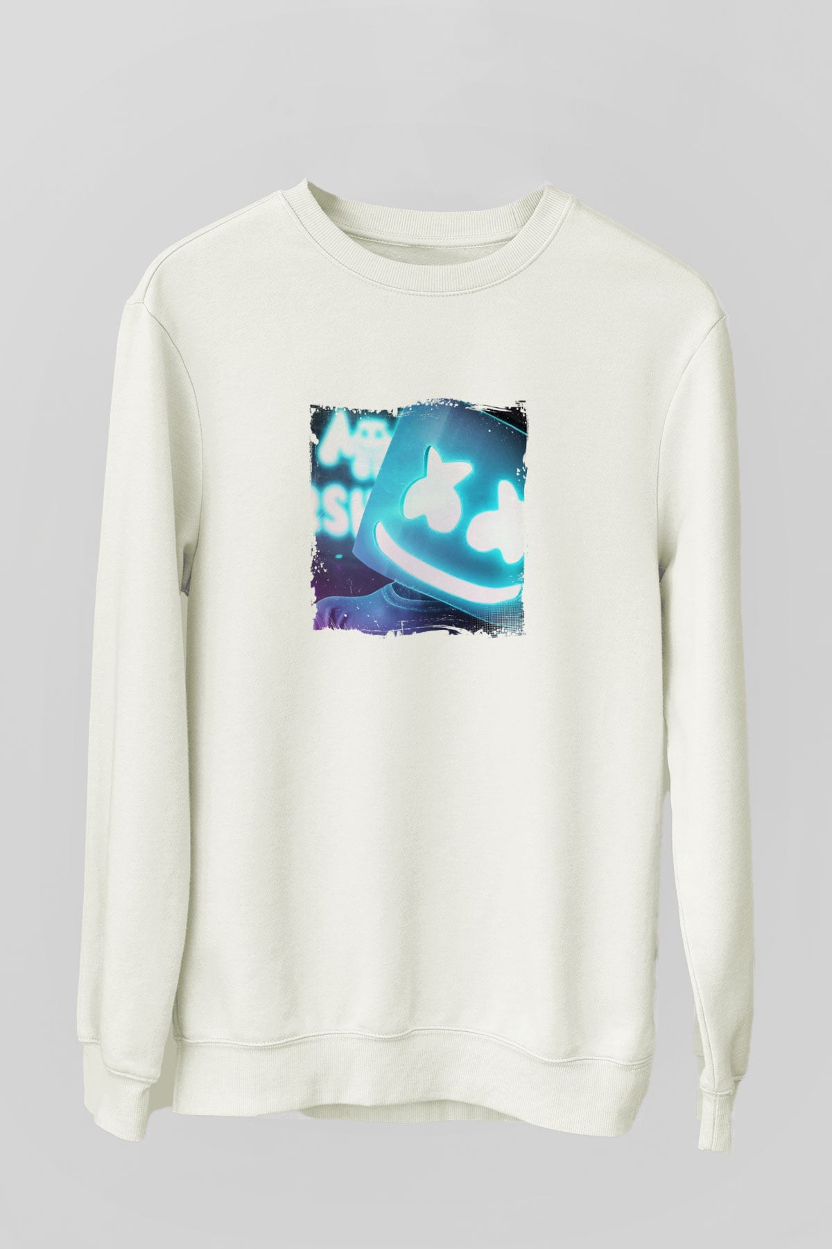 MarshmelloBaskılı Beyaz Sweatshirt