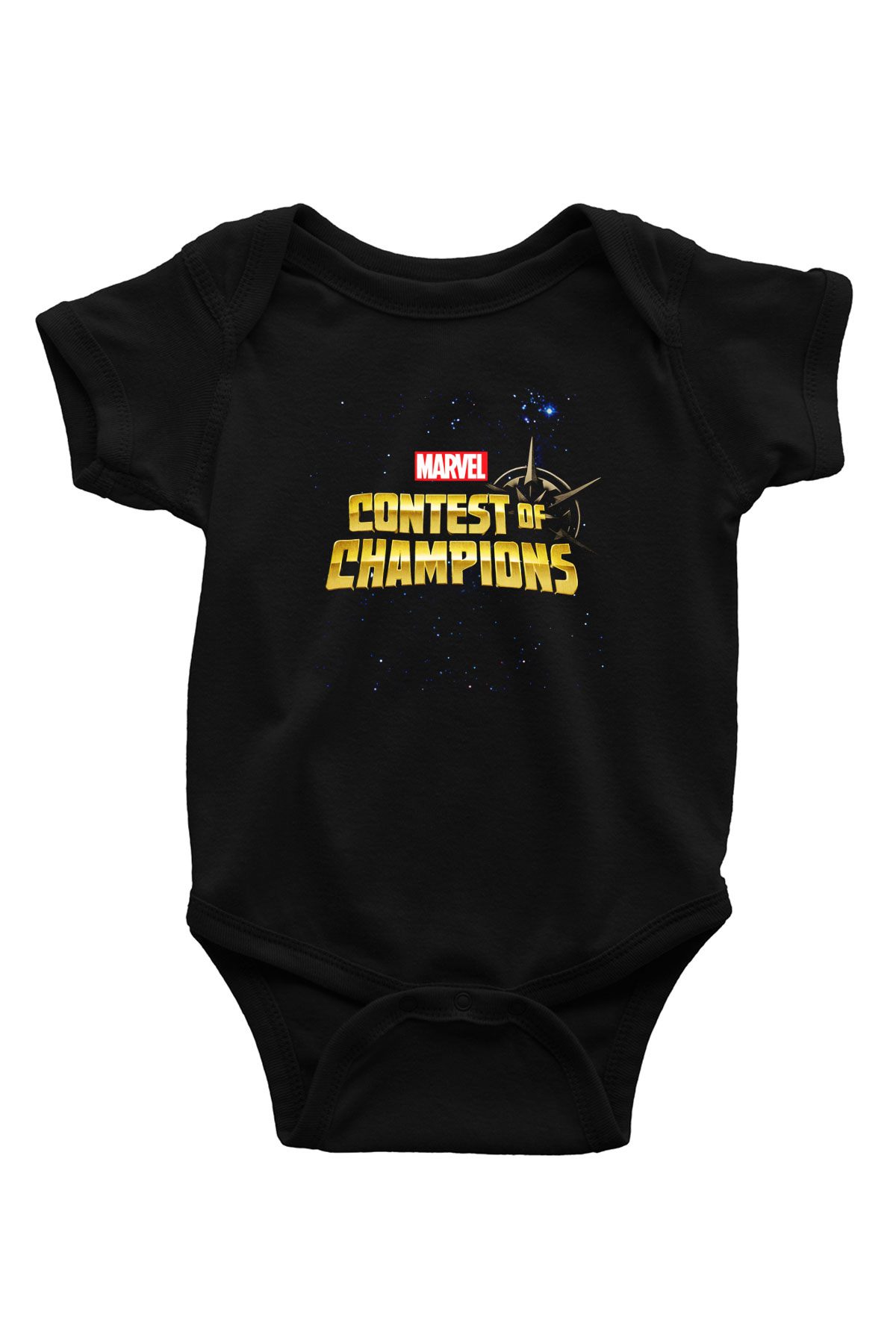 Marvel Contest of Champions Baskılı Siyah Bebek Body - Zıbın