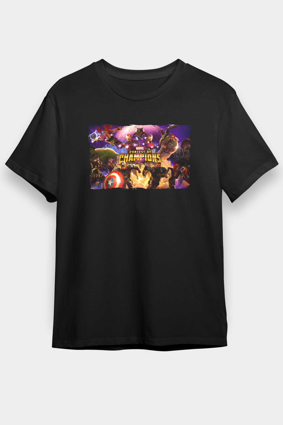 Marvel Contest of Champions Siyah Unisex Tişört T-Shirt