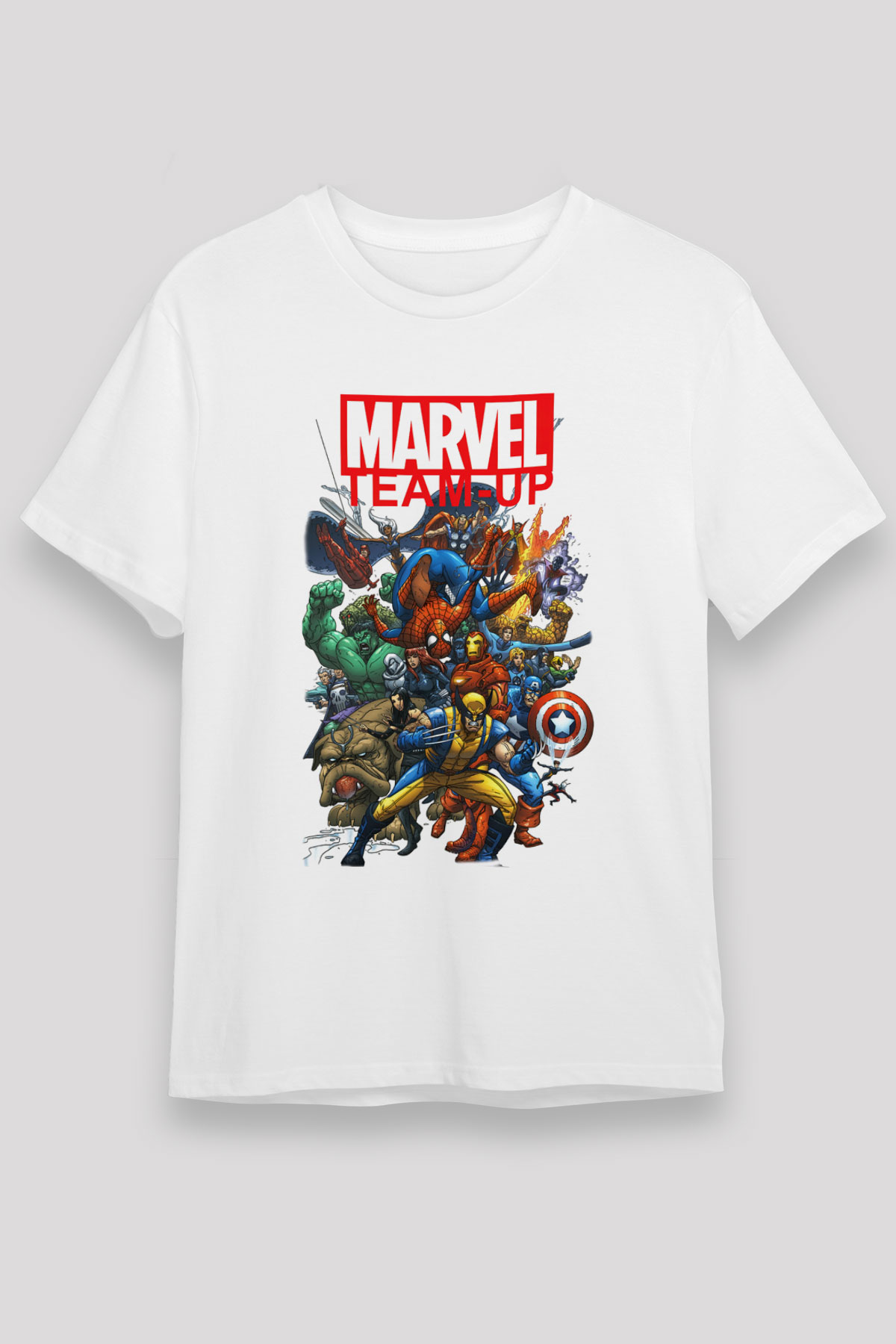 Marvel Team-Up White Unisex Graphic Tee - STREETWEAR