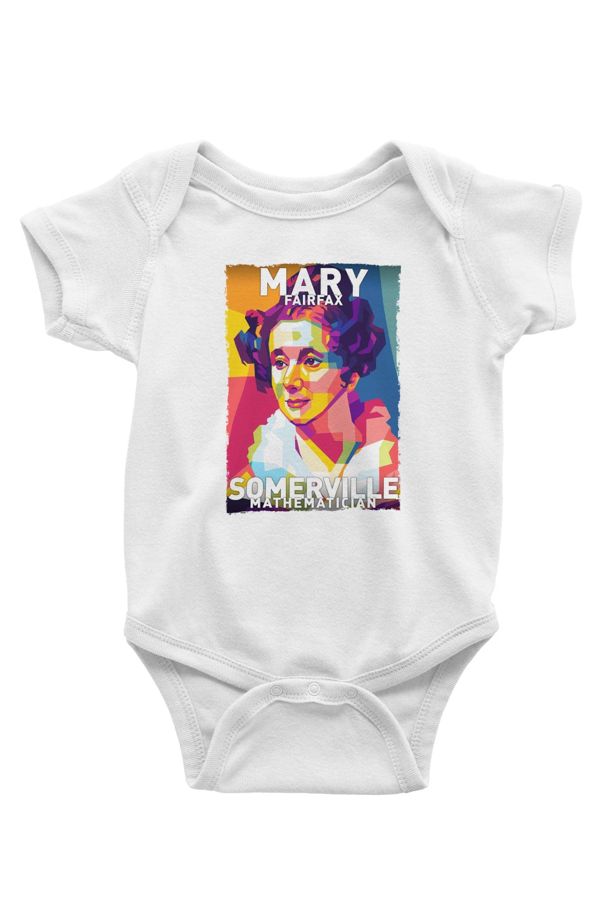 Mary Fairrfax Somerville Baskılı Beyaz Bebek Body - Zıbın