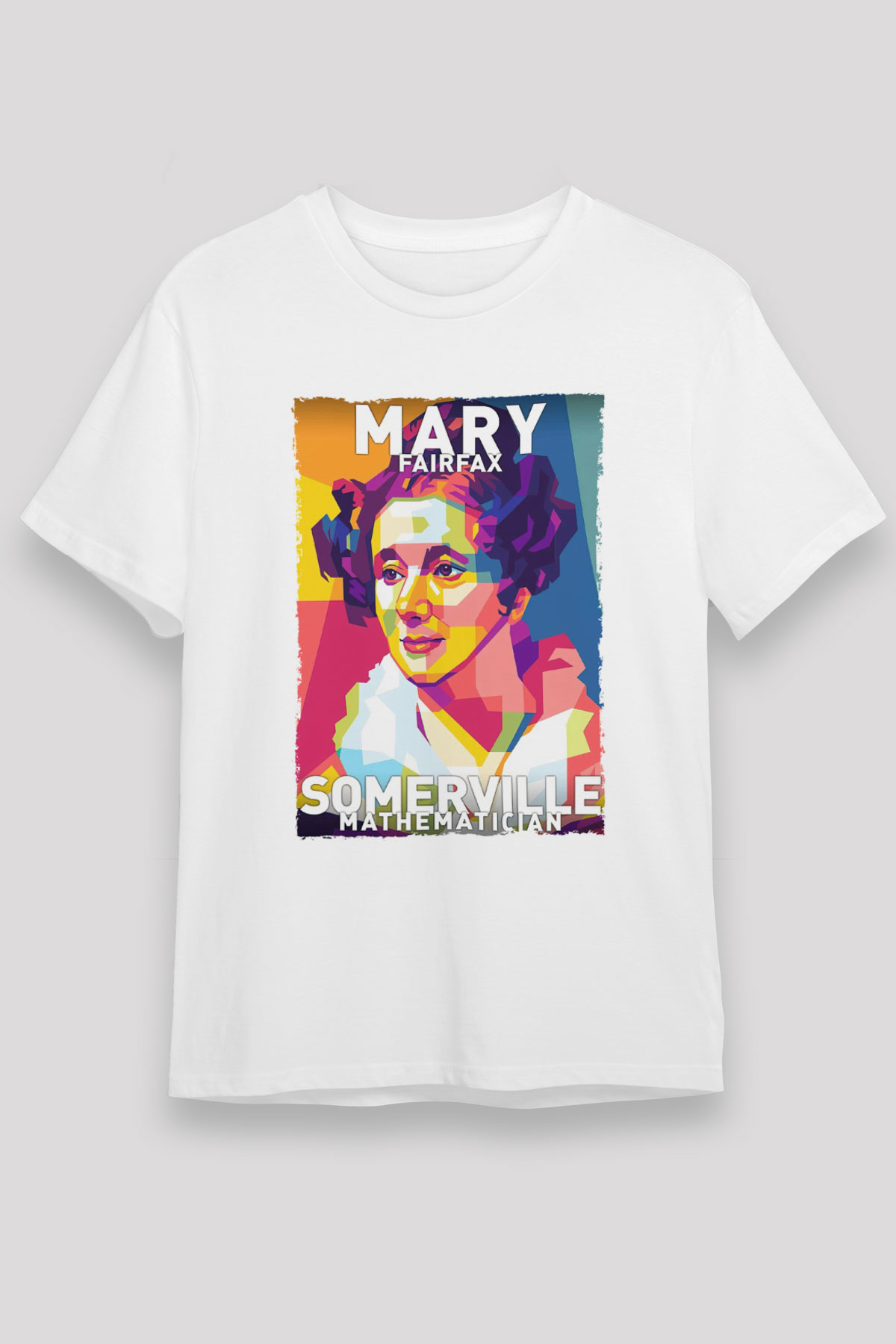 Mary Fairrfax Somerville Baskılı Unisex Beyaz Tişört - Tshirt