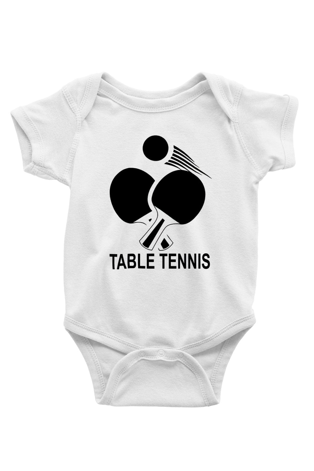 Masa tenisi Baskılı Beyaz Unisex Bebek Body - Zıbın