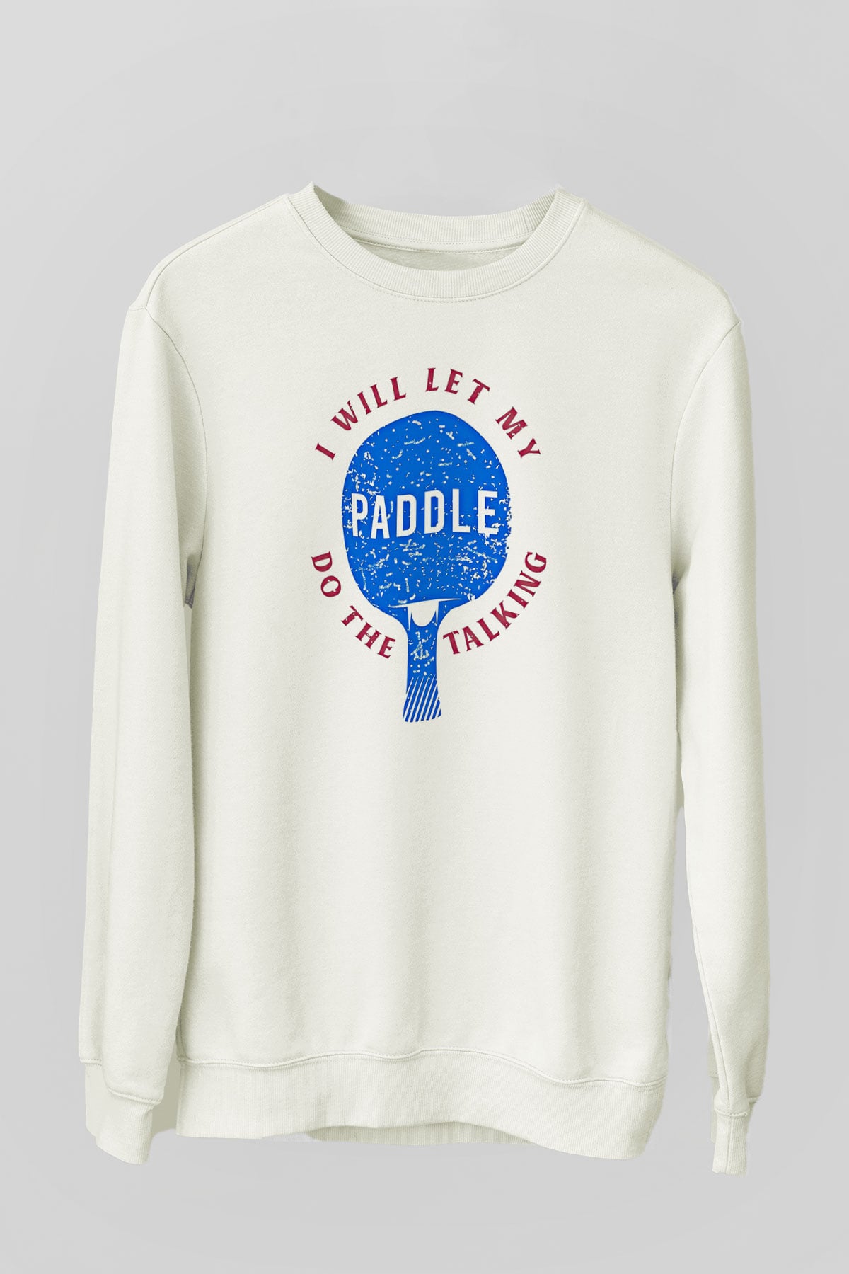 Masa Tenisi Baskılı Unisex Ekru Sweatshirt