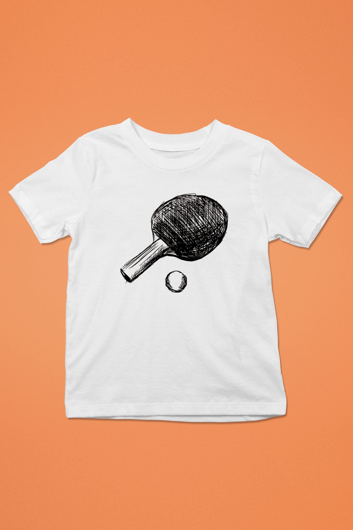 Masa tenisi Beyaz Unisex Çocuk Tişört