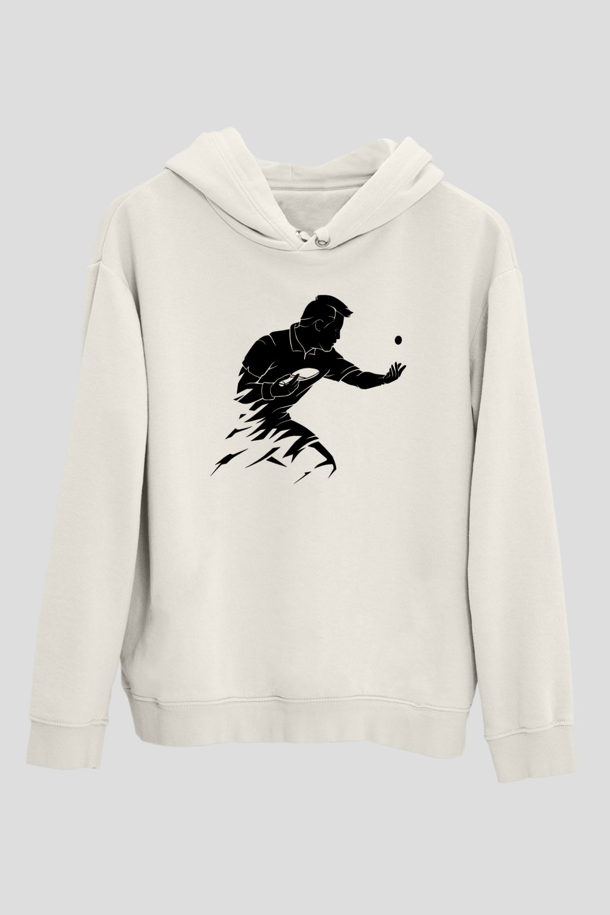 Masa tenisi Beyaz Unisex Kapüşonlu Sweatshirt