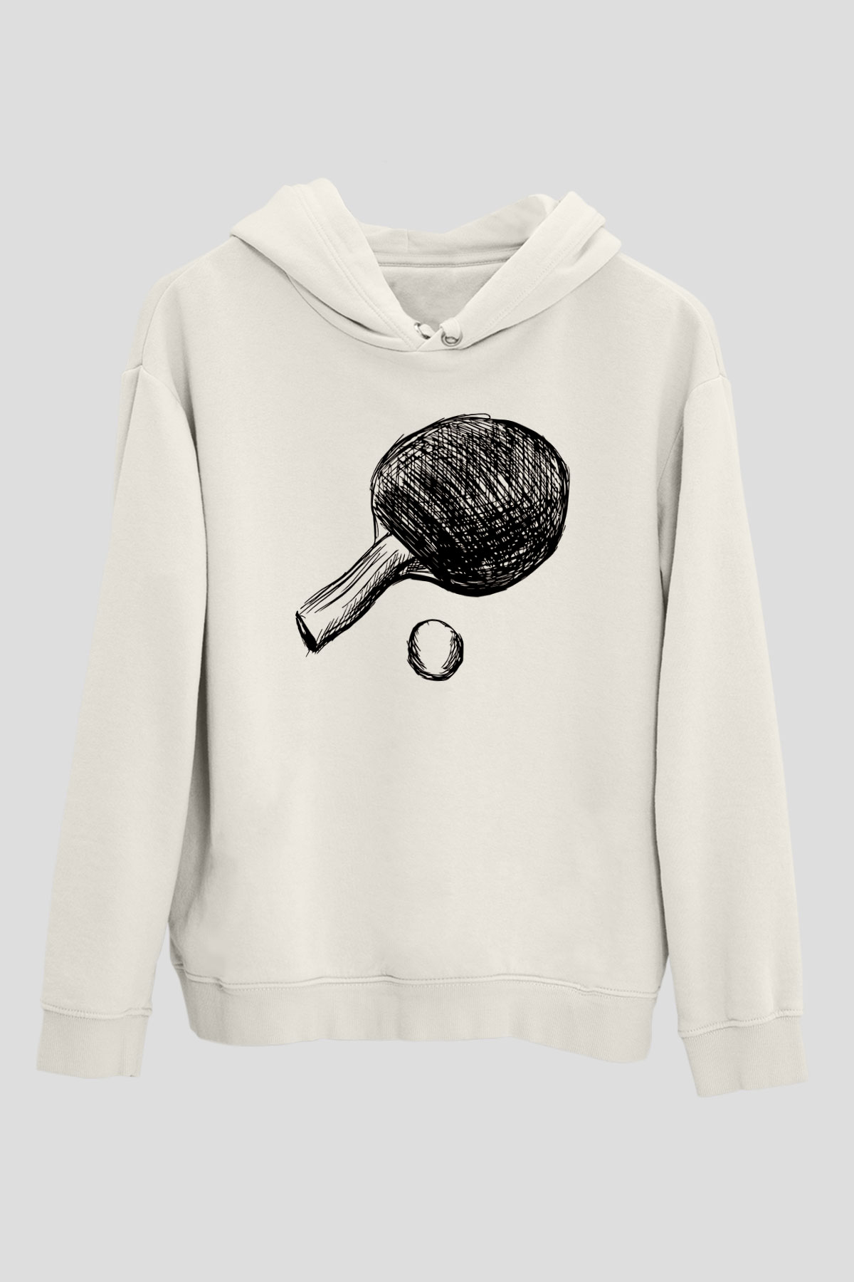 Masa tenisi Beyaz Unisex Kapüşonlu Sweatshirt