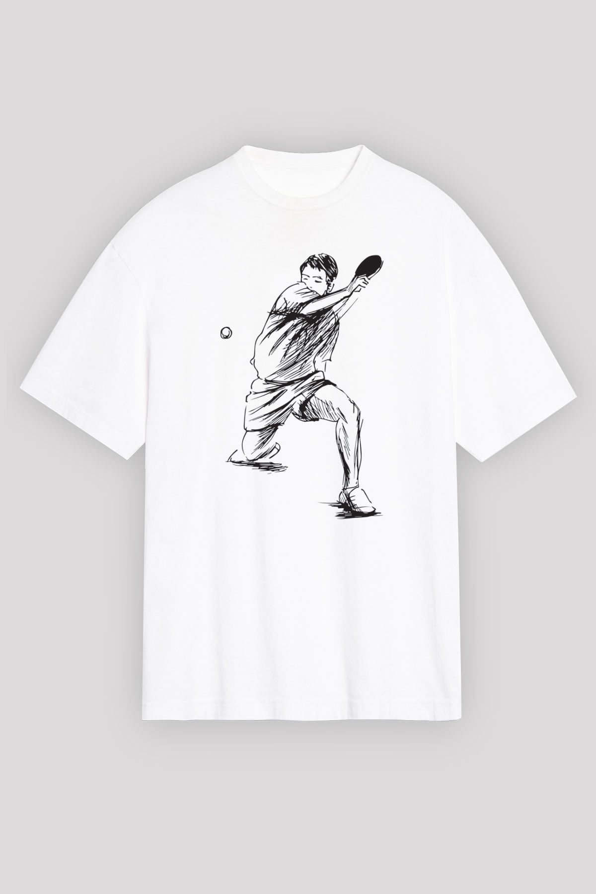 Masa tenisi Beyaz Unisex Tişört T-Shirt - TişörtFabrikası
