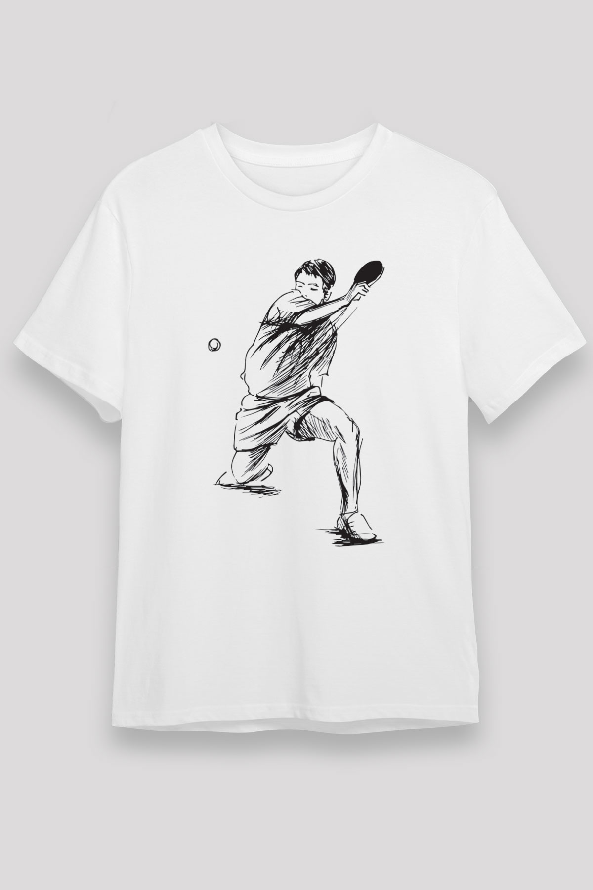 Masa tenisi Beyaz Unisex Tişört T-Shirt - TişörtFabrikası