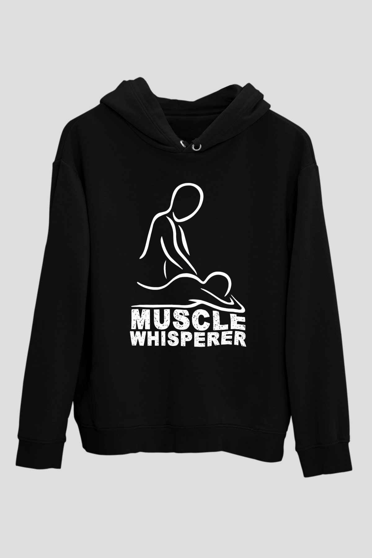 Masör Siyah Unisex Kapüşonlu Sweatshirt