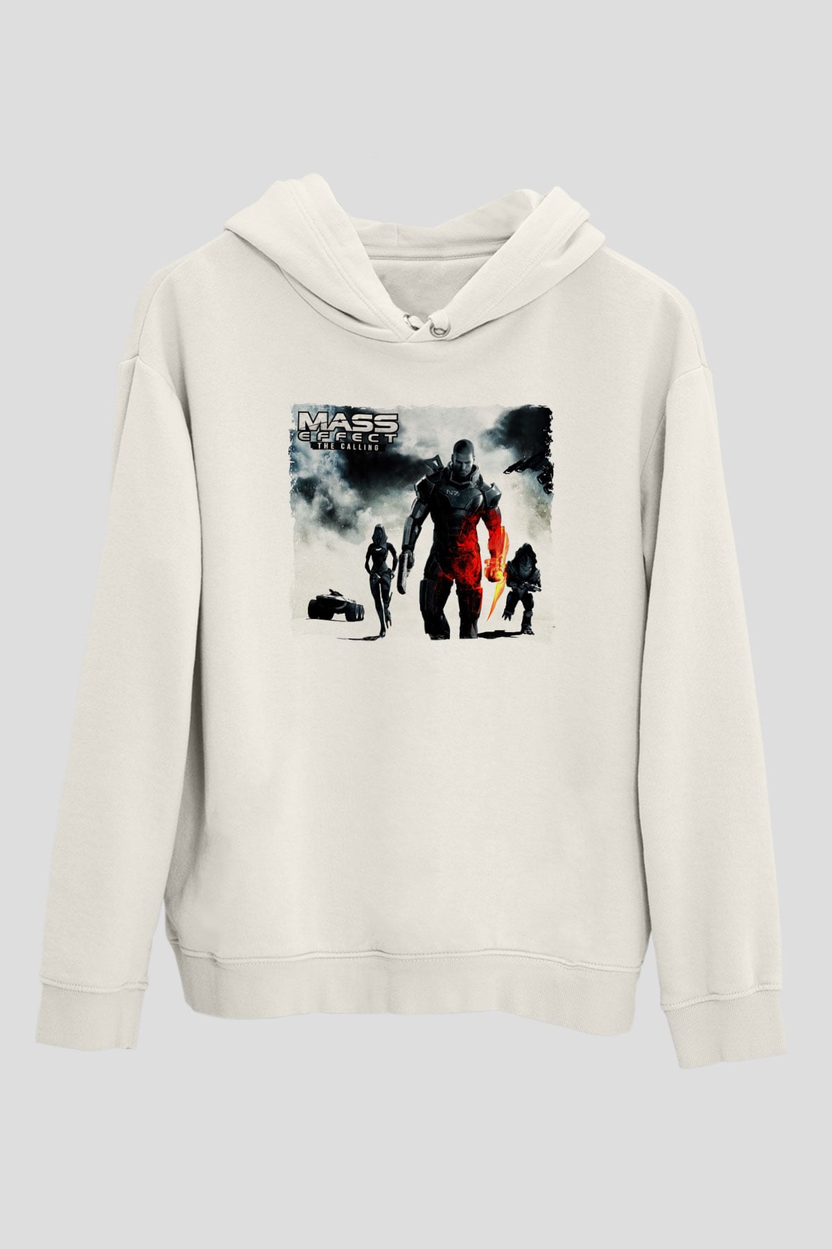 Mass Effect Beyaz Unisex Hoodie