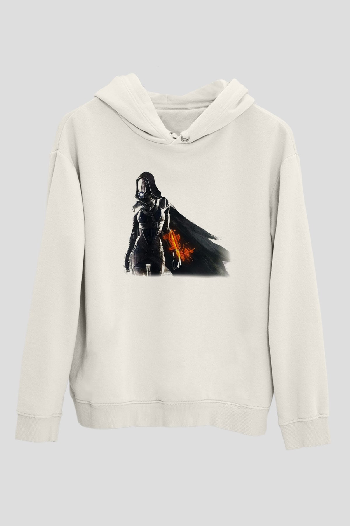 Mass Effect Beyaz Unisex Kapşonlu Sweatshirt
