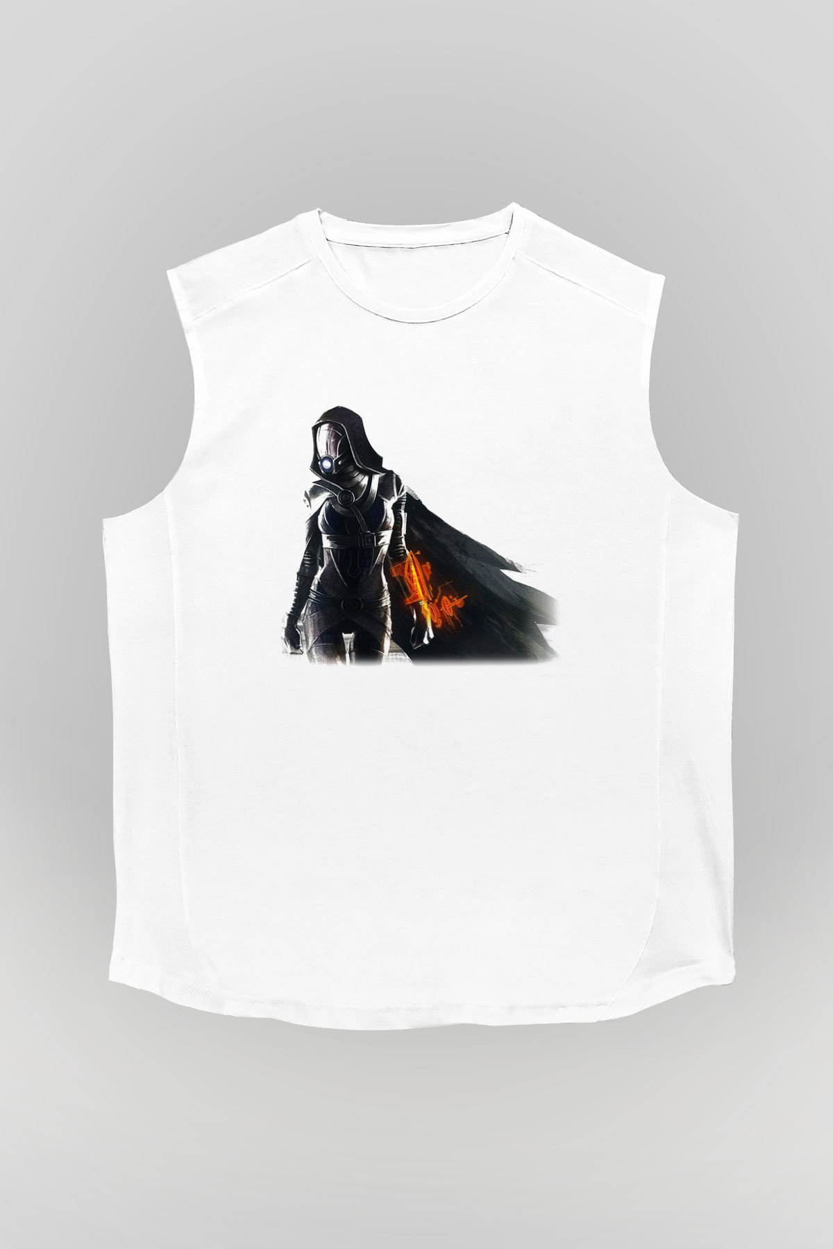 Mass Effect Beyaz Unisex Kolsuz Tişört