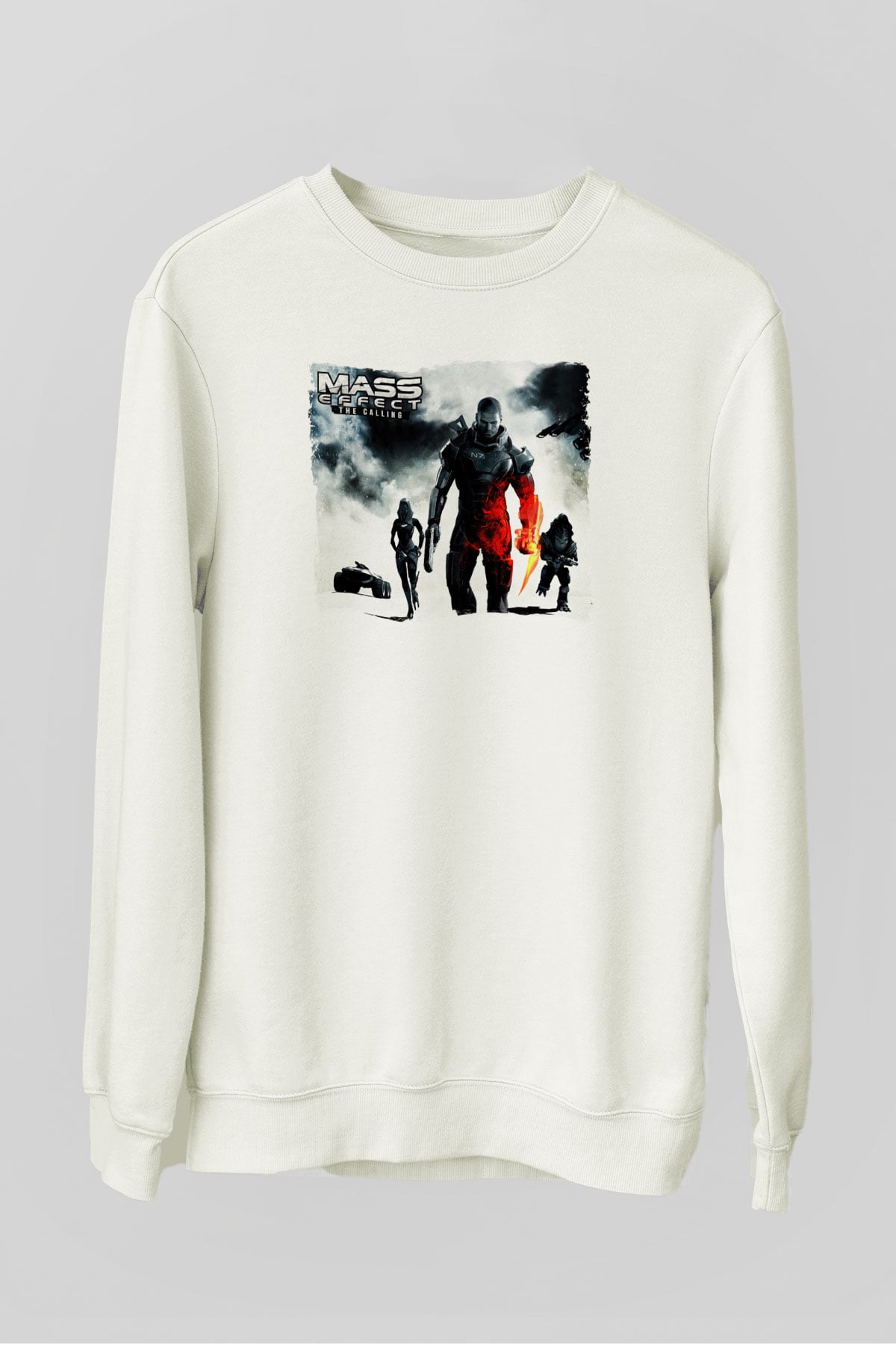 Mass Effect Beyaz Unisex Sweatshirt