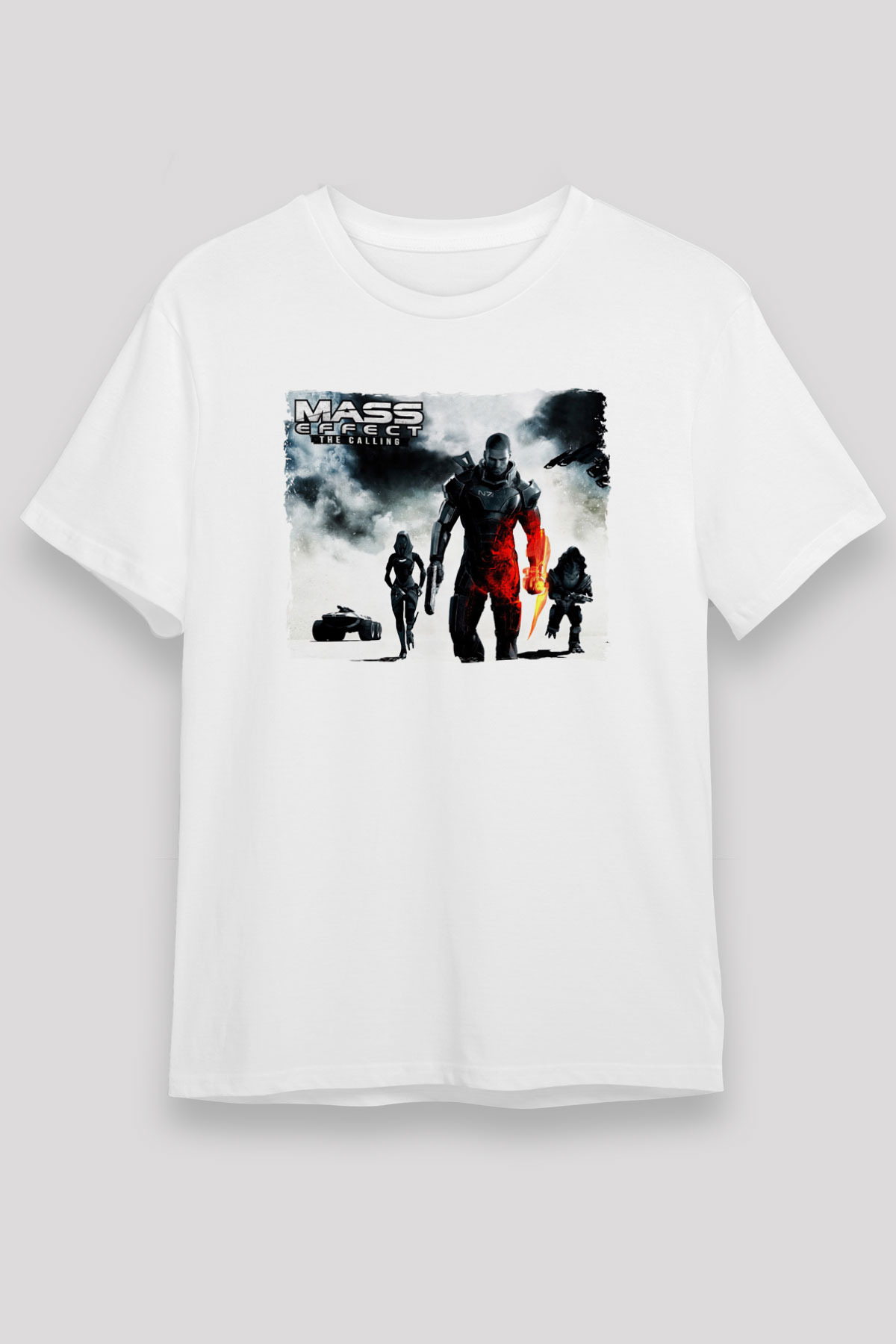 Mass Effect Beyaz Unisex Tişört T-Shirt