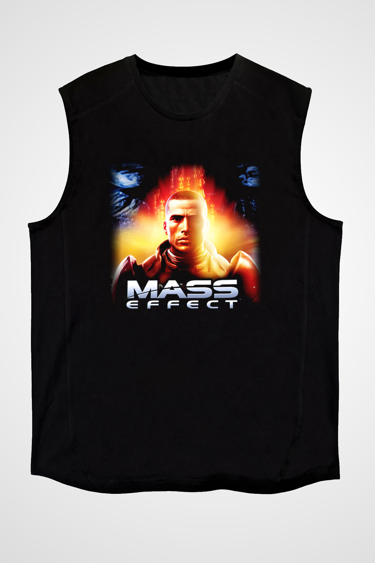 Mass Effect Siyah Unisex Kolsuz Tişört
