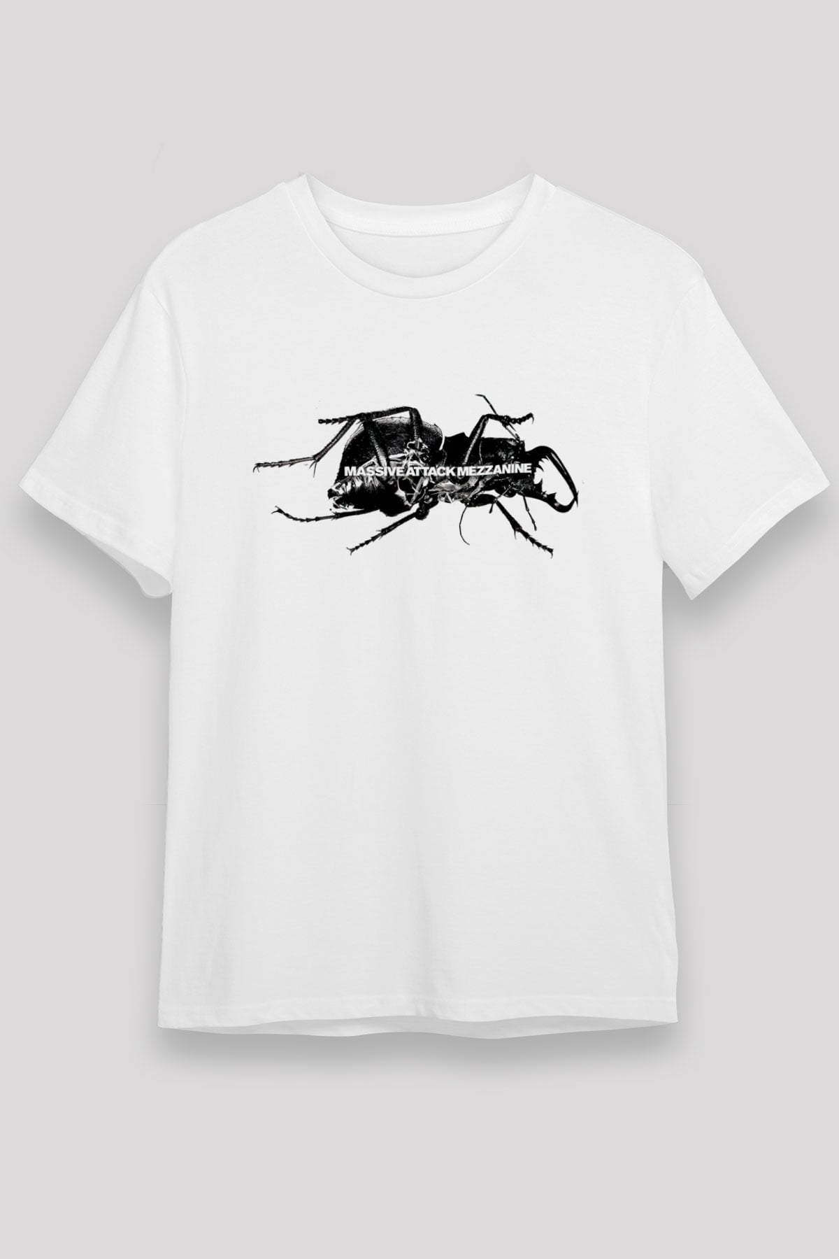 Massive Attack Baskılı Unisex Beyaz Tişört - Tshirt