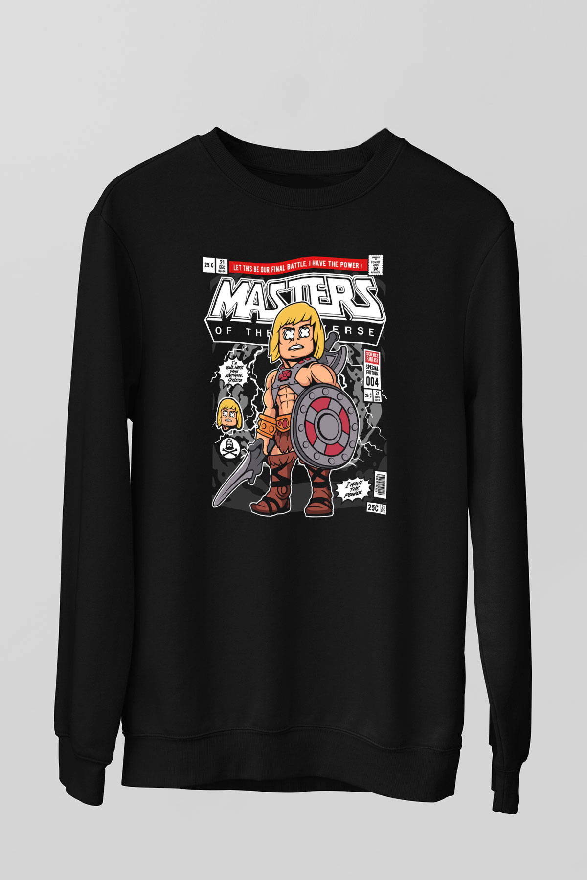 Master Baskılı Unisex Siyah Sweatshirt