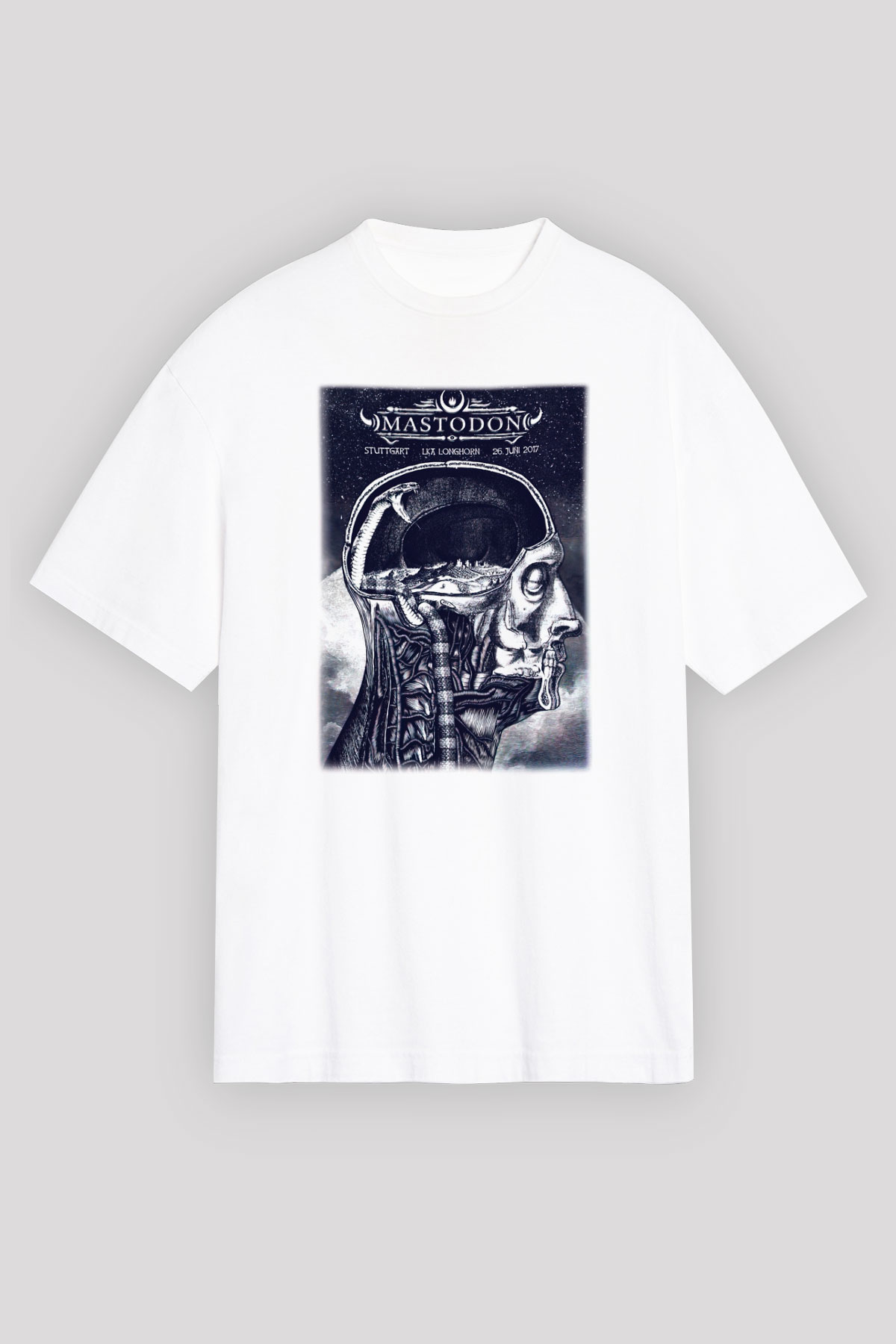 Mastodon Beyaz Unisex Oversize Tişört T-Shirt