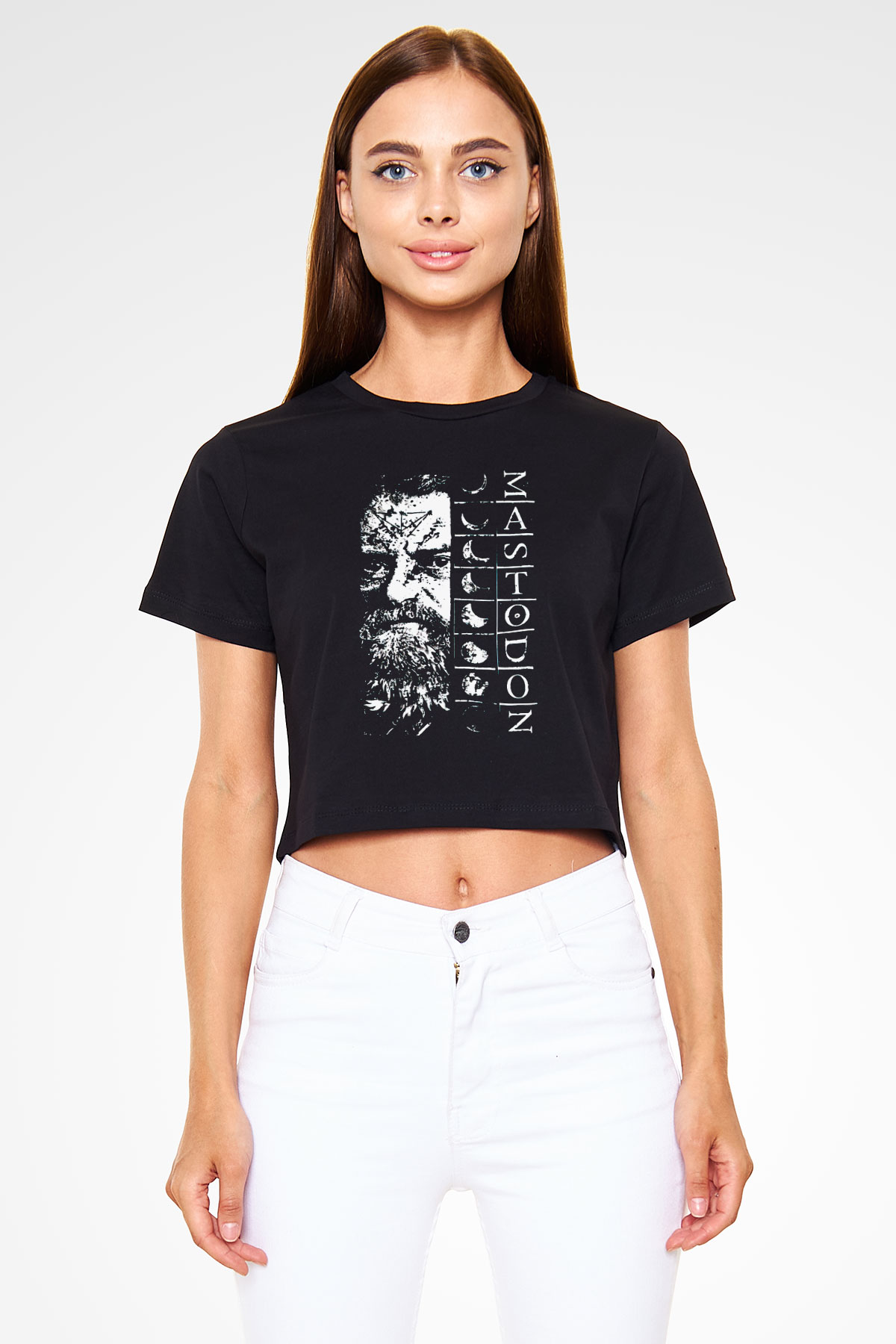 Mastodon Siyah  Crop Top Tişört