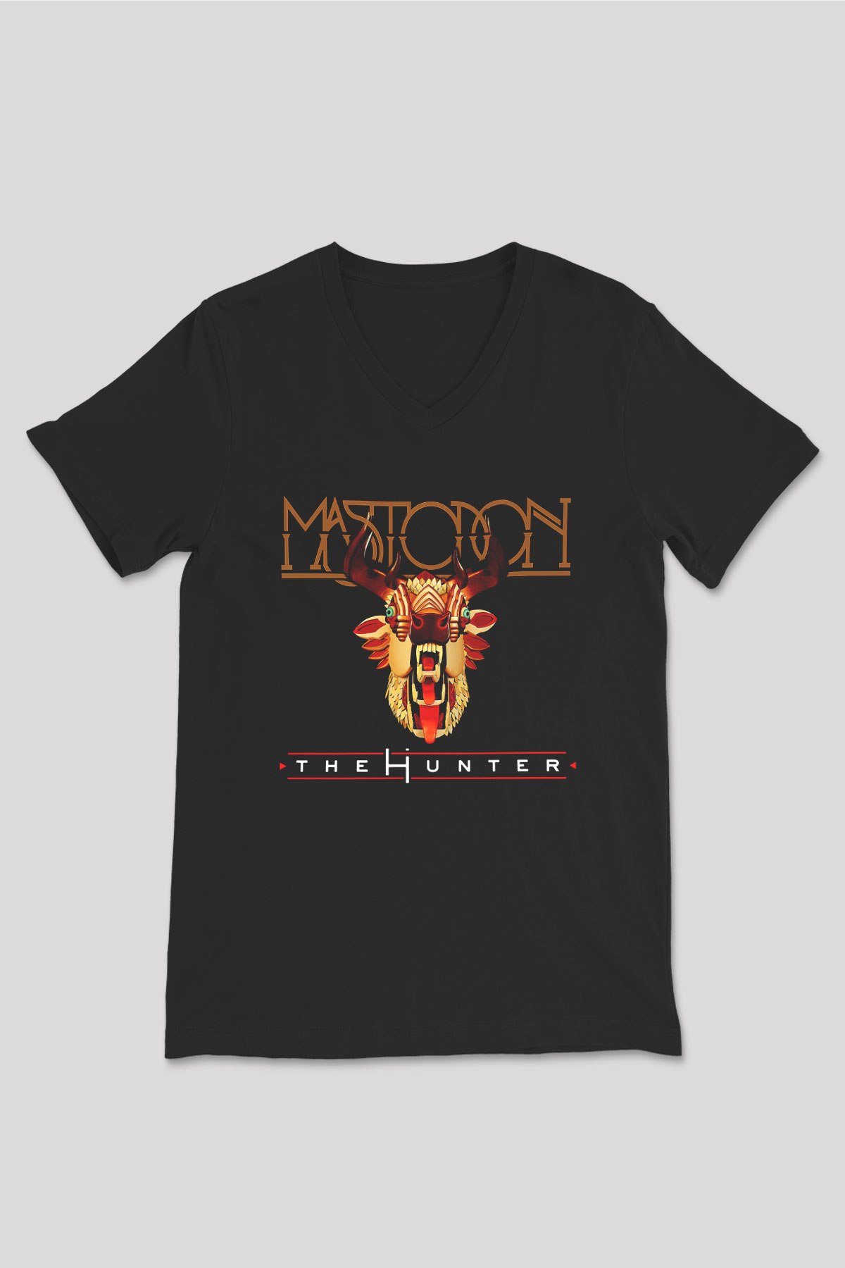 Mastodon Siyah Unisex V Yaka Tişört T-Shirt