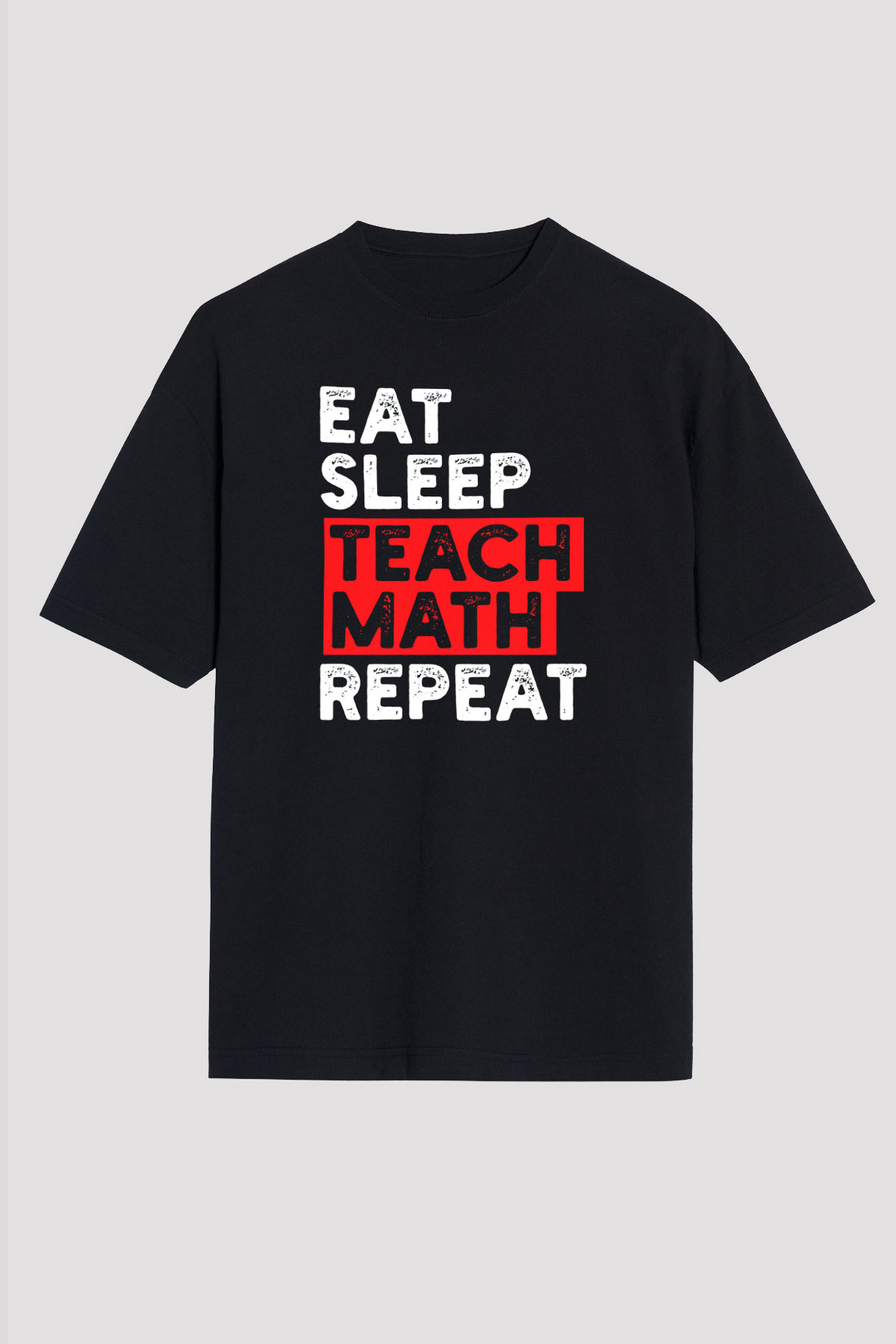 Matematik Öğretmeni Baskılı Unisex Oversize Tişört - Tshirt