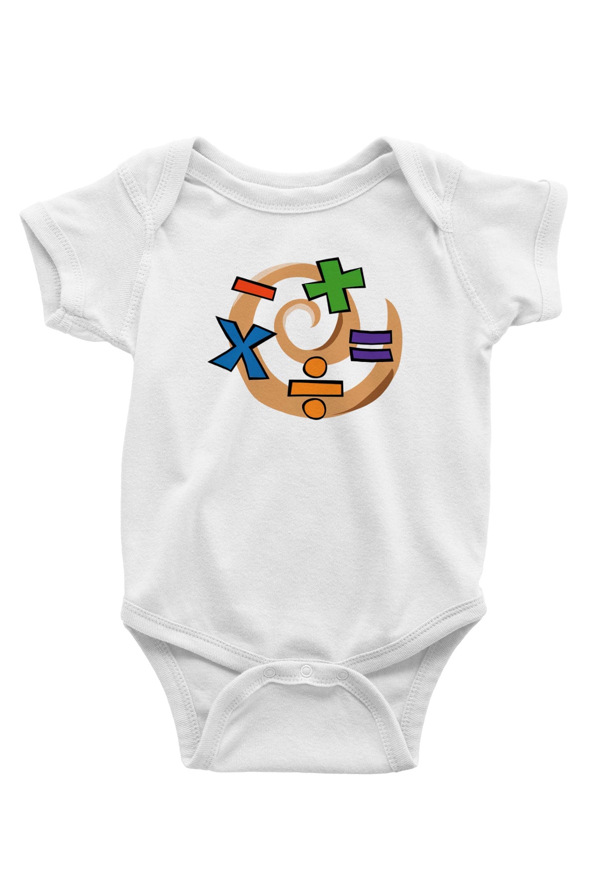 Matematikçi Baskılı Beyaz Unisex Bebek Body - Zıbın