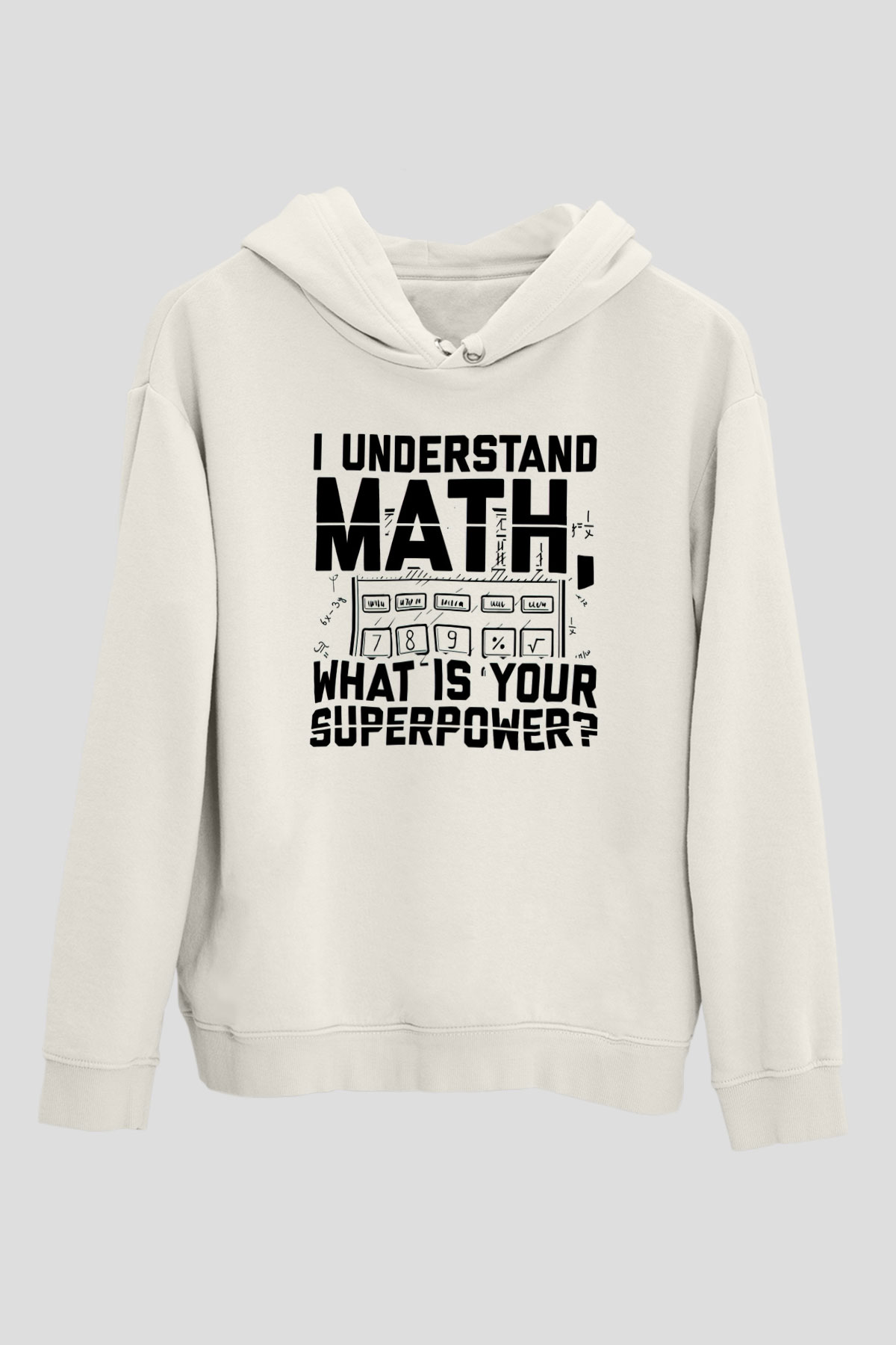 Matematikçi Beyaz Unisex Kapüşonlu Sweatshirt